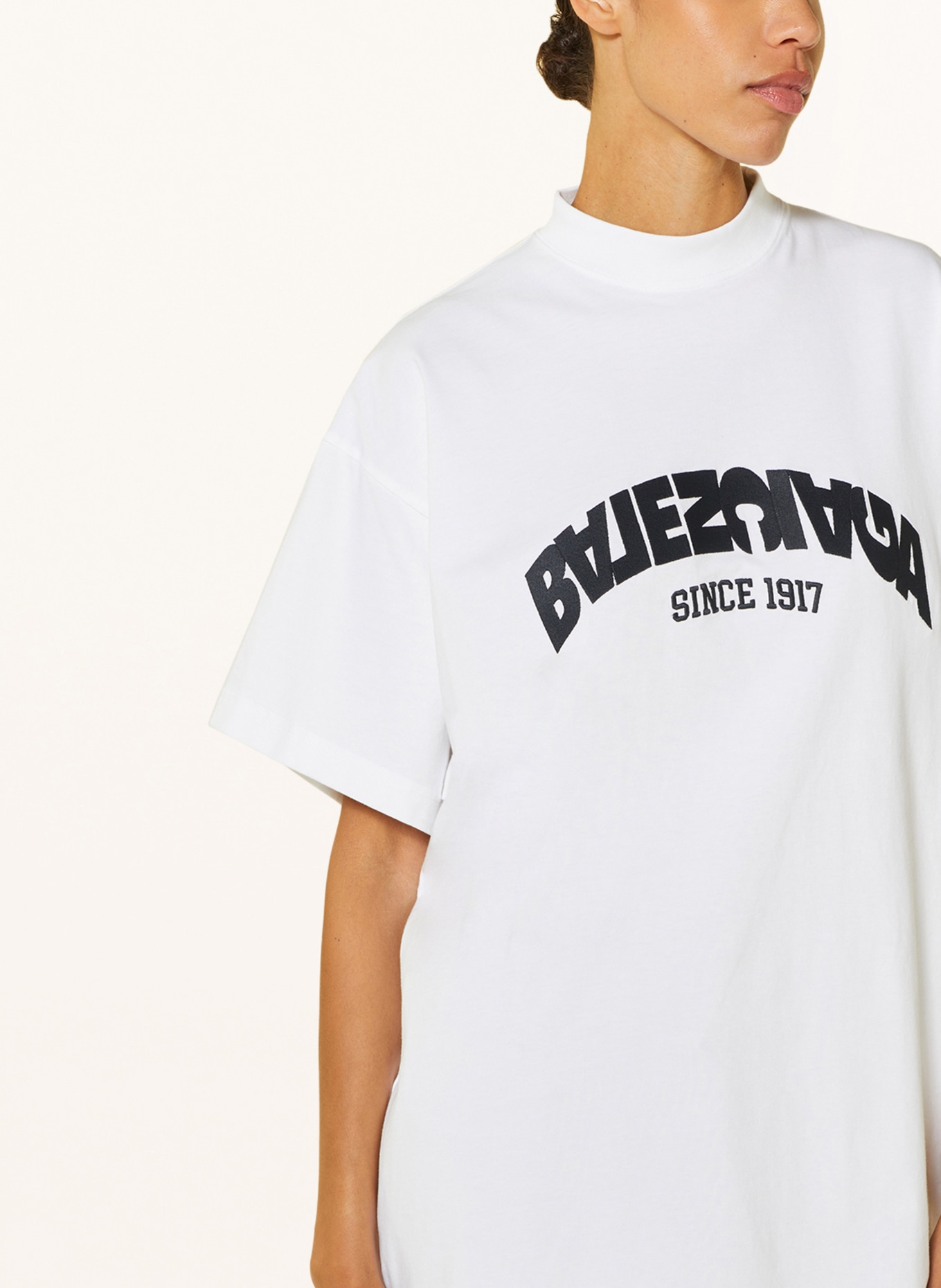 BALENCIAGA Oversized-Shirt, Farbe: WEISS/ SCHWARZ (Bild 4)