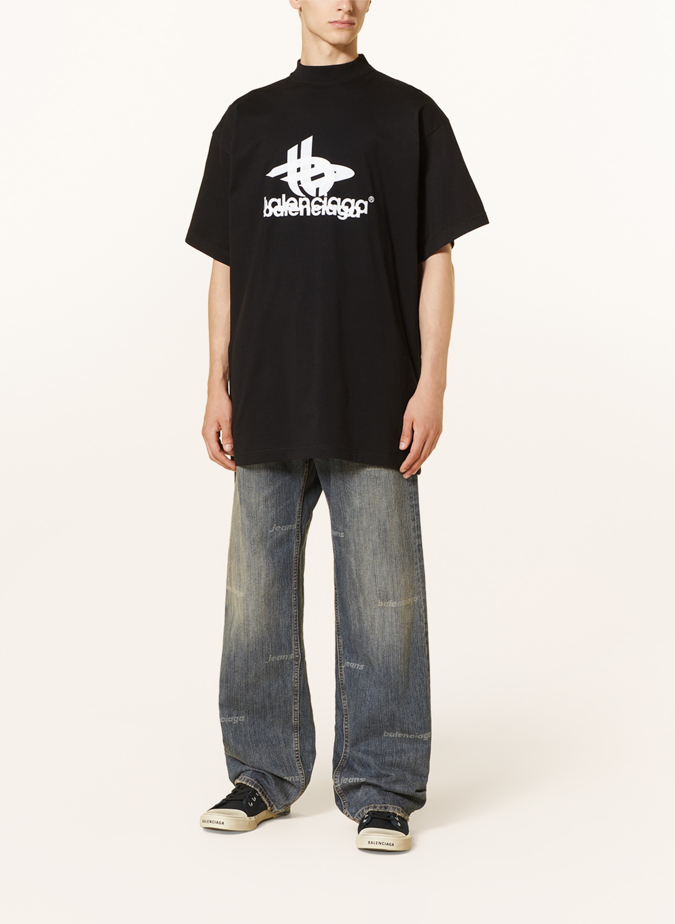 BALENCIAGA Oversized-Shirt, Farbe: SCHWARZ/ WEISS (Bild 2)