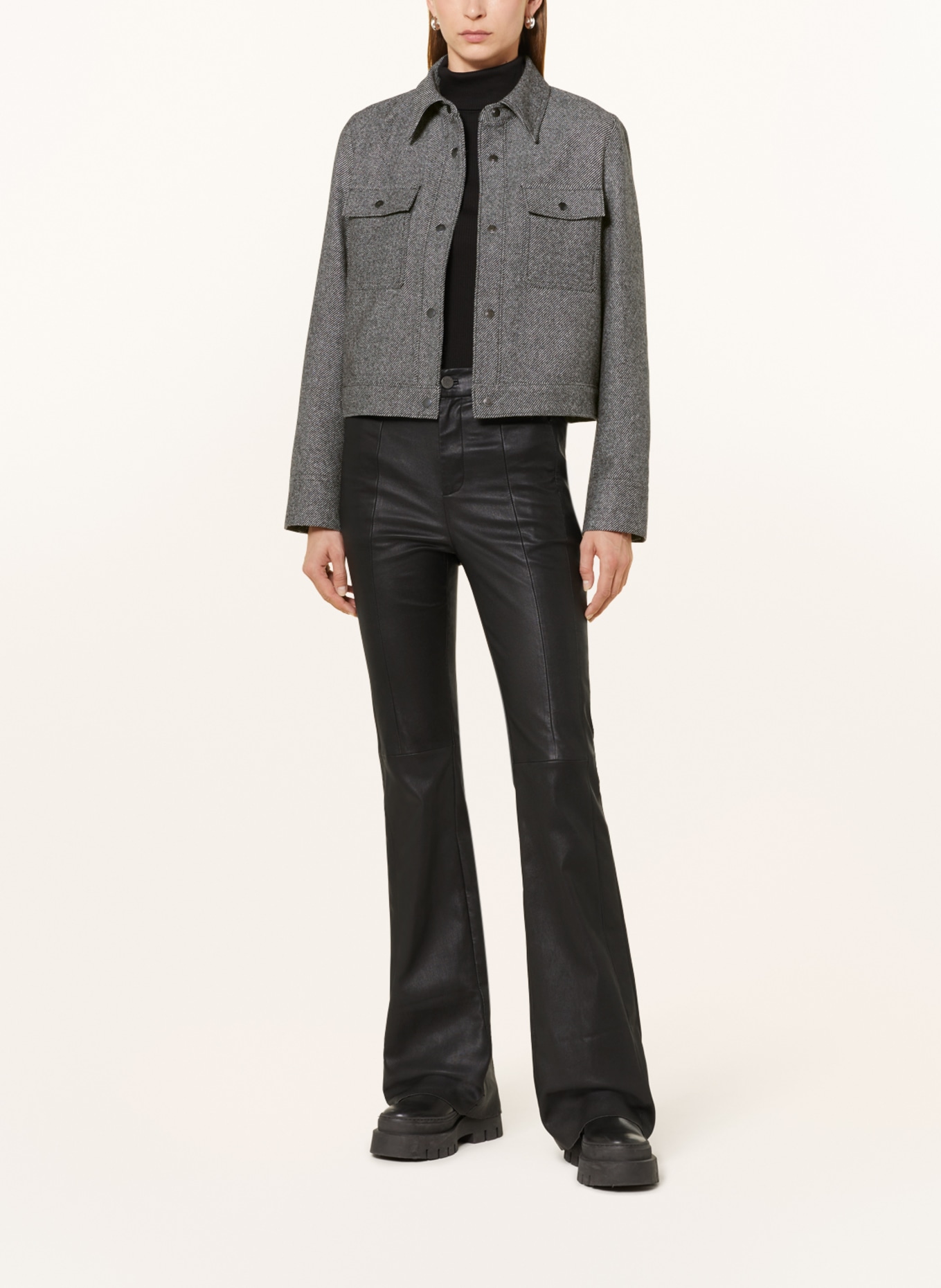 Marc O'Polo Boxy jacket in tweed, Color: BLACK/ WHITE (Image 2)