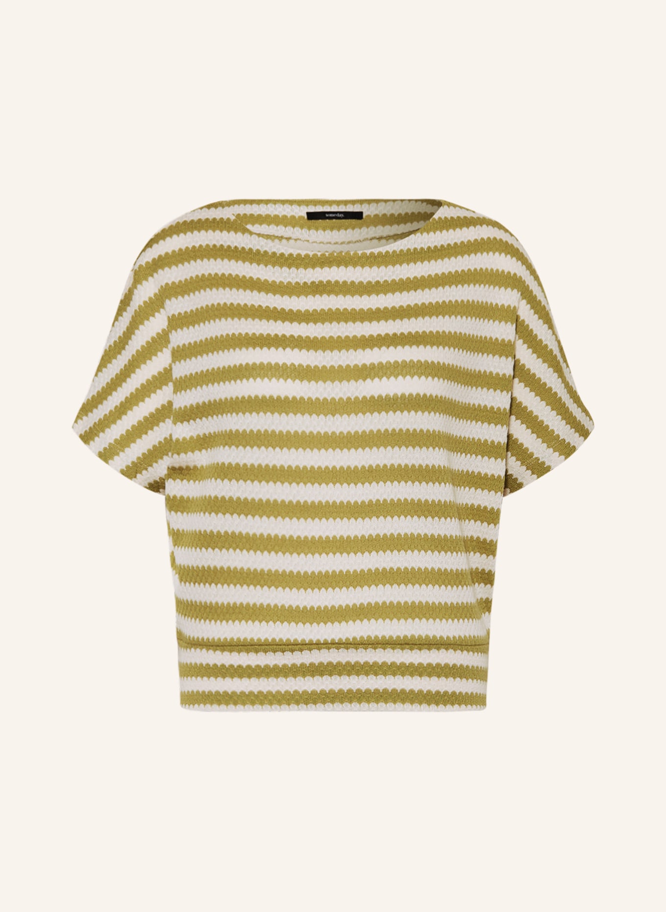 someday Knit shirt USELLA, Color: LIGHT GREEN/ ECRU (Image 1)