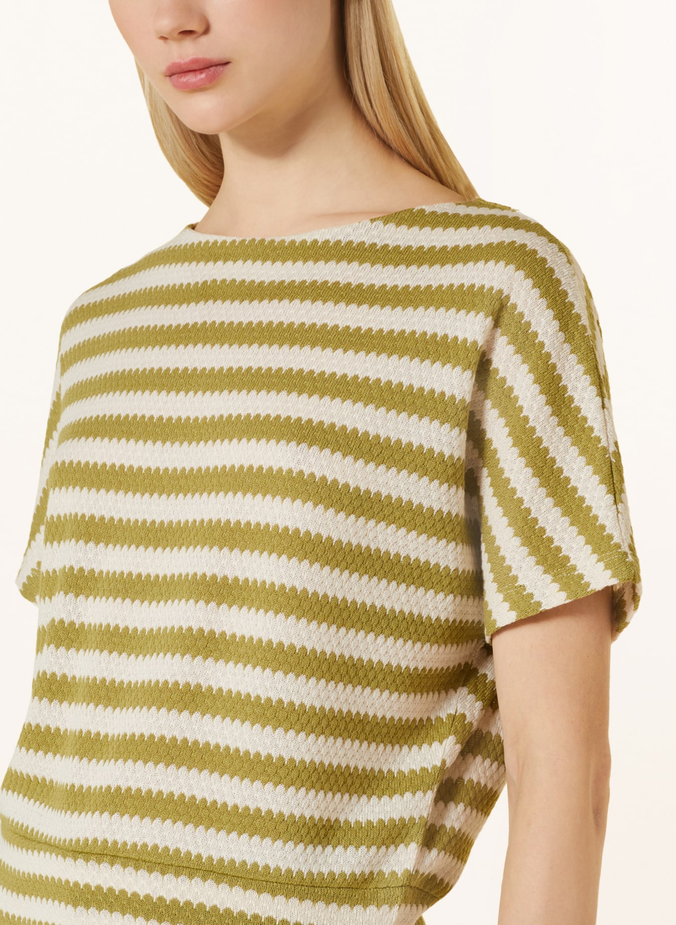 someday Knit shirt USELLA, Color: LIGHT GREEN/ ECRU (Image 4)