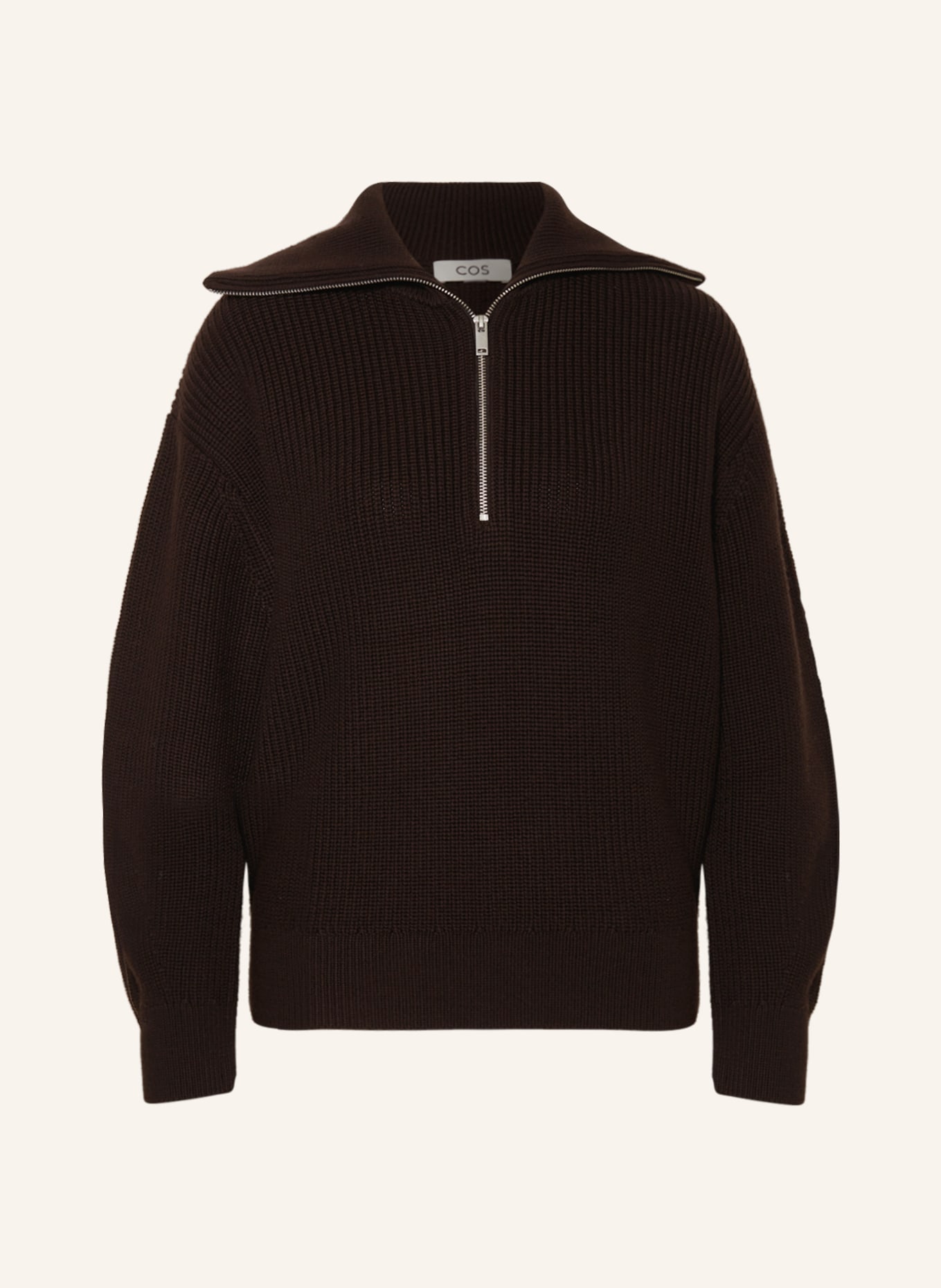 COS Half-zip sweater, Color: DARK BROWN (Image 1)