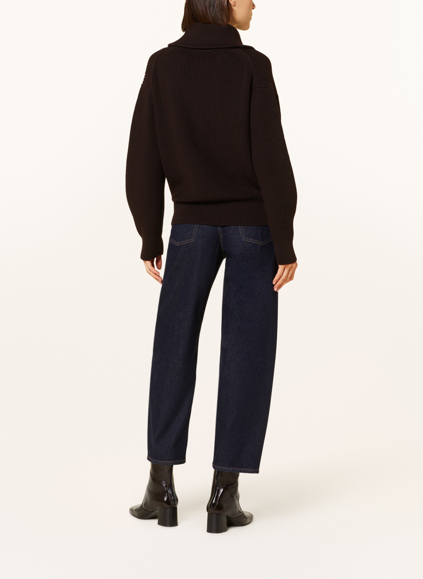 COS Half-zip sweater, Color: DARK BROWN (Image 3)