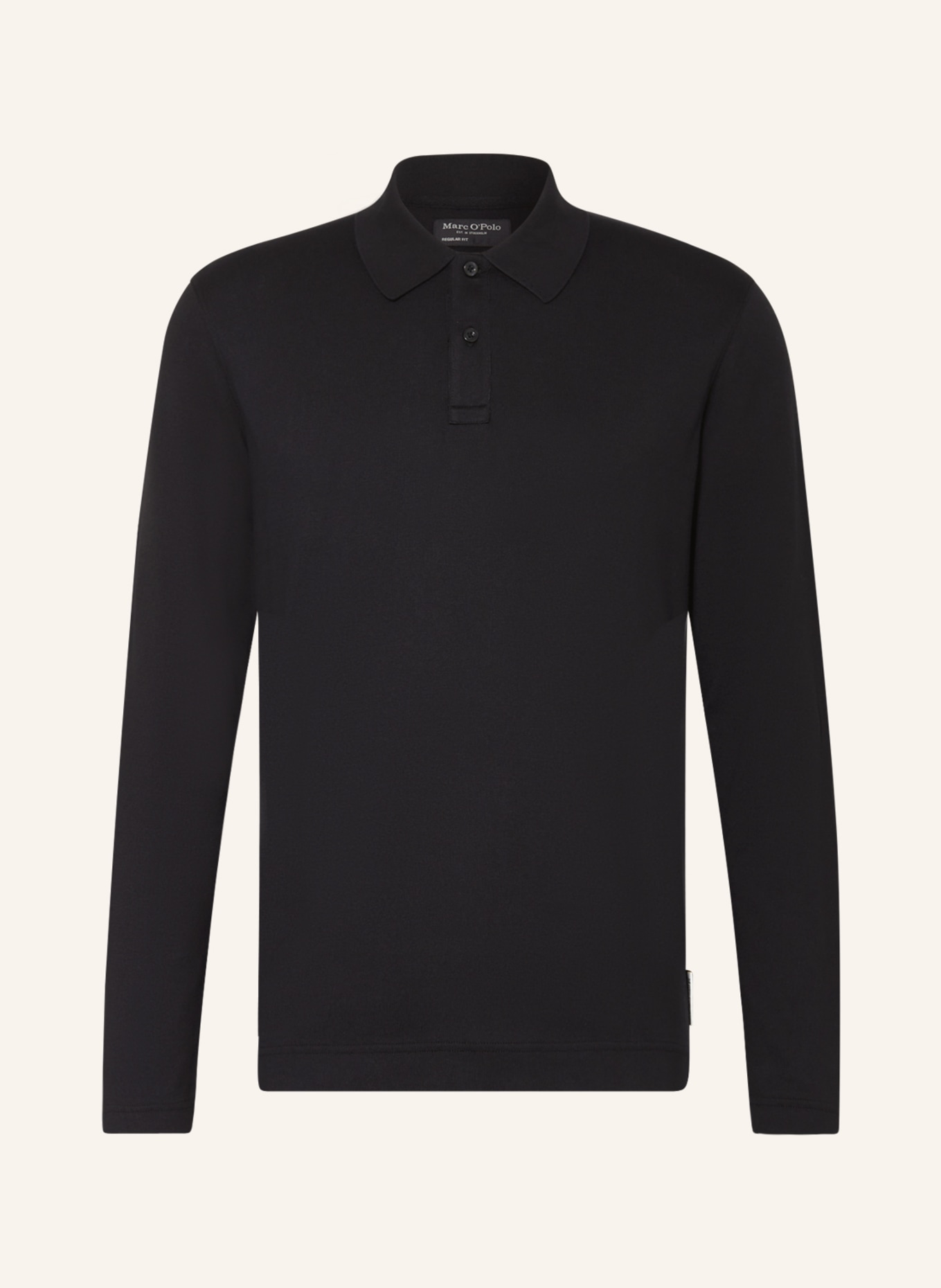 Marc O'Polo Knitted polo shirt regular fit, Color: BLACK (Image 1)