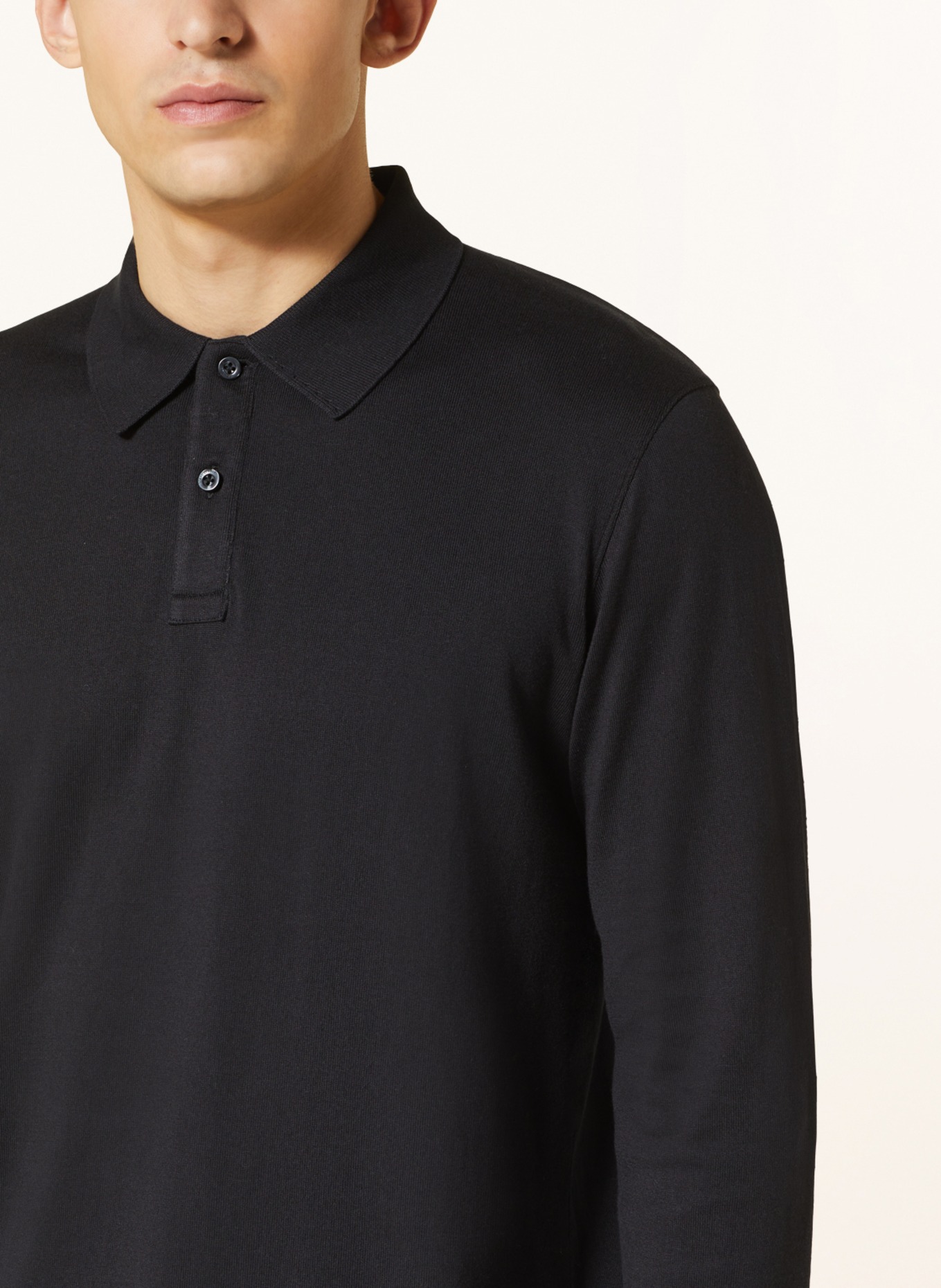 Marc O'Polo Knitted polo shirt regular fit, Color: BLACK (Image 4)