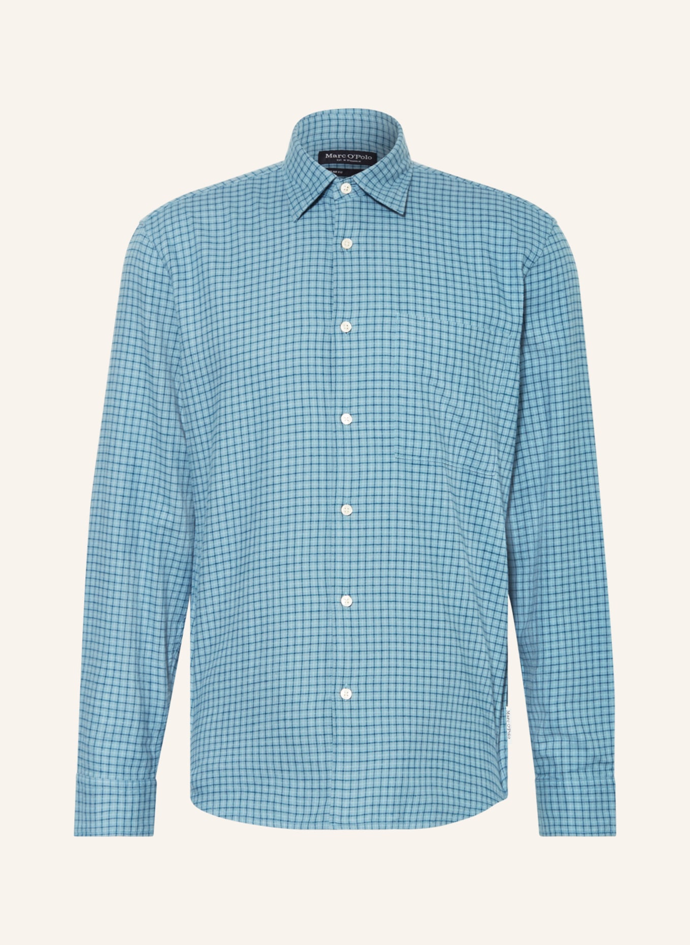 Marc O'Polo Flannel shirt regular fit, Color: MINT/ DARK GREEN (Image 1)