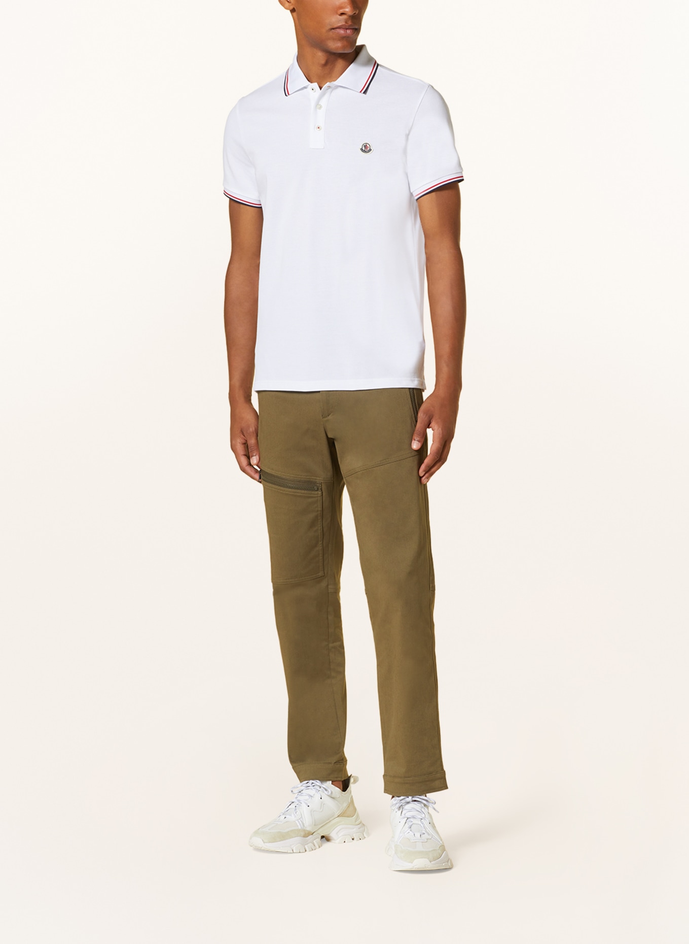 MONCLER Piqué polo shirt, Color: WHITE (Image 2)