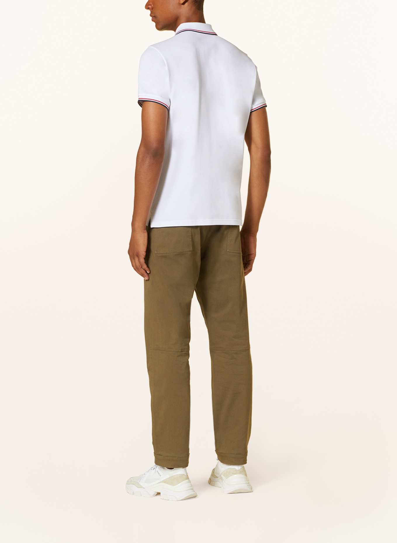 MONCLER Piqué polo shirt, Color: WHITE (Image 3)