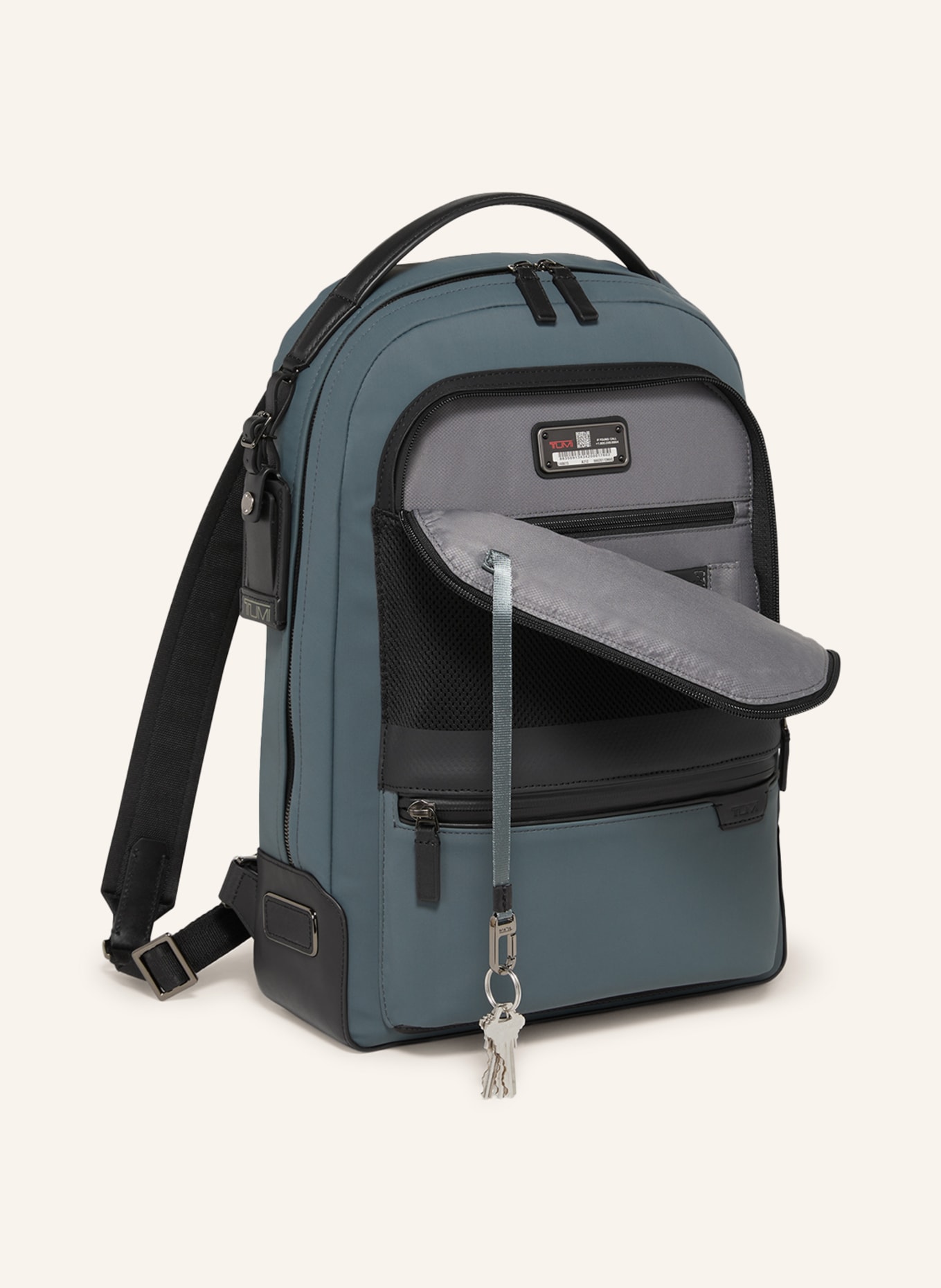 TUMI HARRISON backpack BRADNER with laptop compartment, Color: TEAL/ GRAY (Image 3)