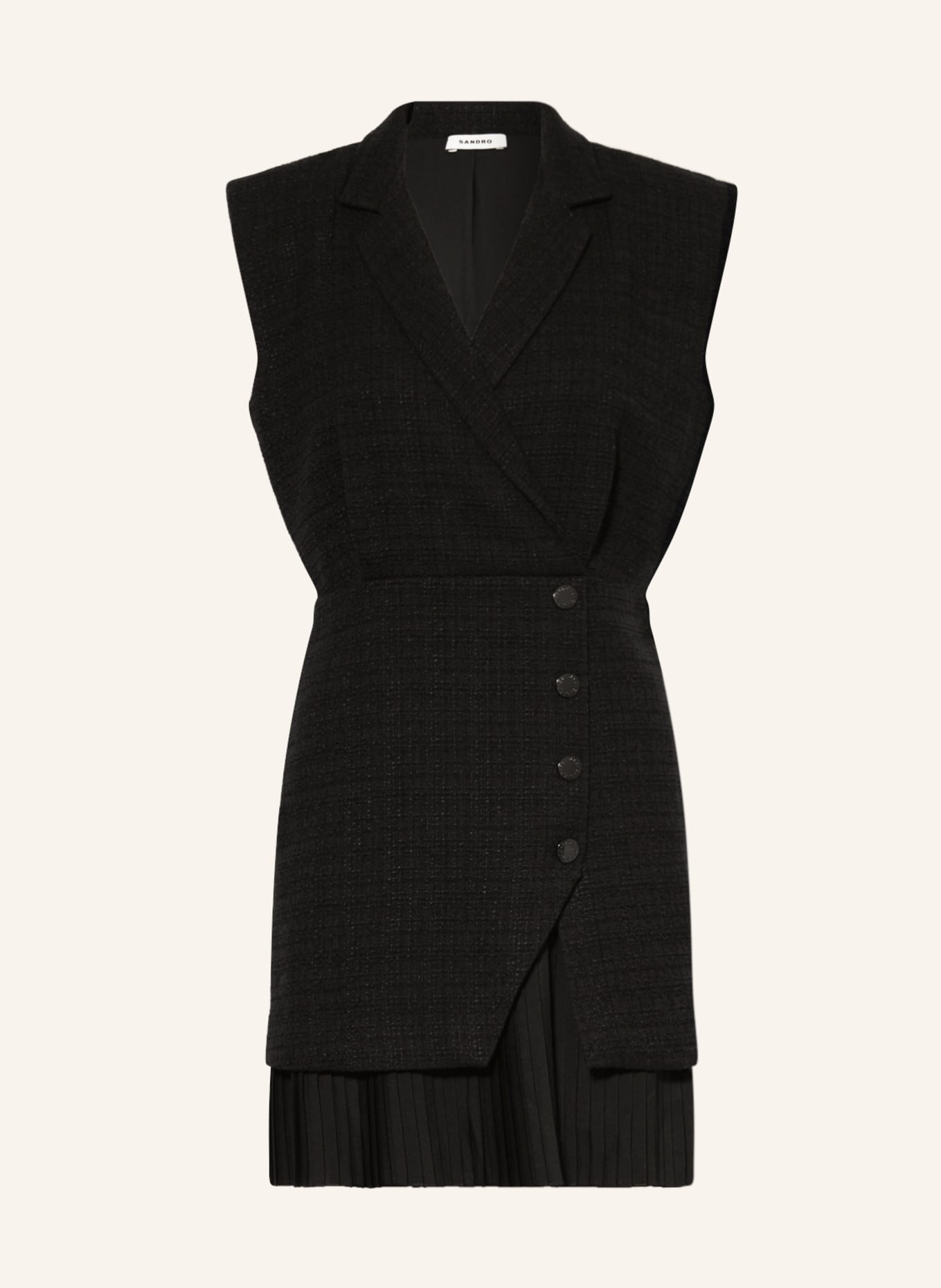 SANDRO Tweed-Kleid, Farbe: SCHWARZ (Bild 1)
