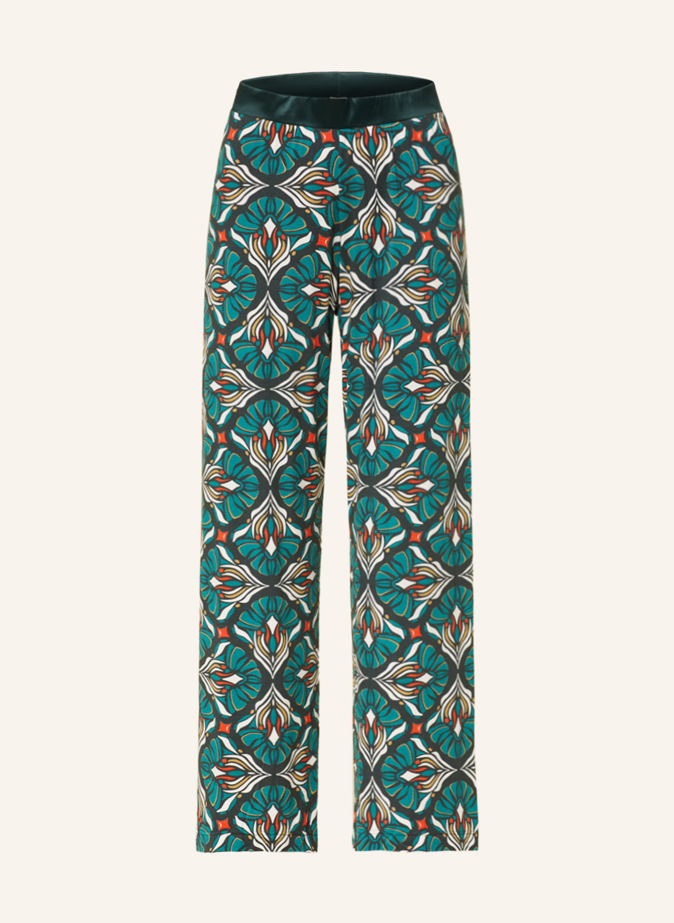 mey Pajama pants series LEE, Color: WHITE/ ORANGE/ TEAL (Image 1)