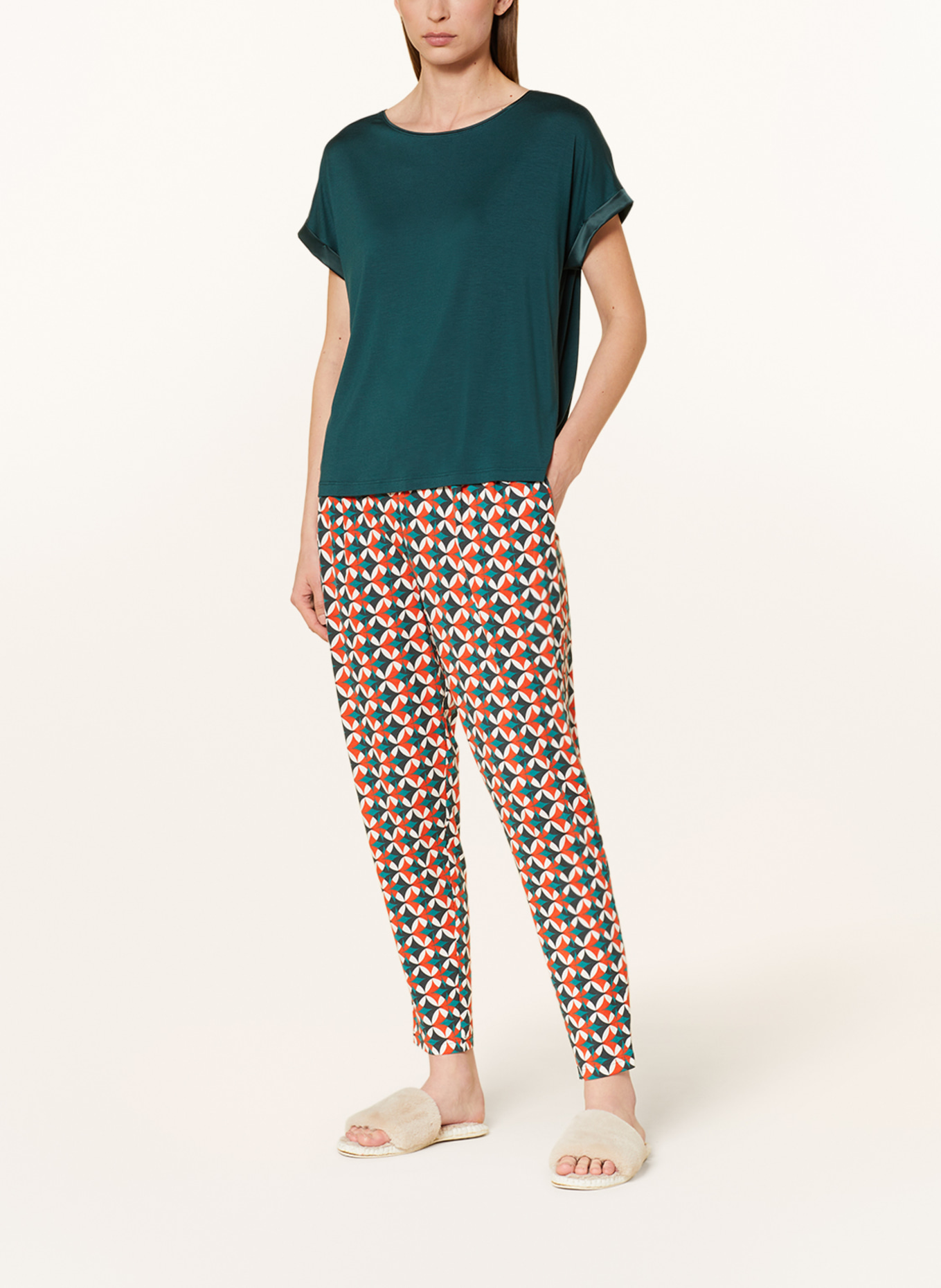 mey Spodnie od piżamy z kolekcji MIKA, Kolor: POMARAŃCZOWY/ ZIELONY/ BIAŁY (Obrazek 2)