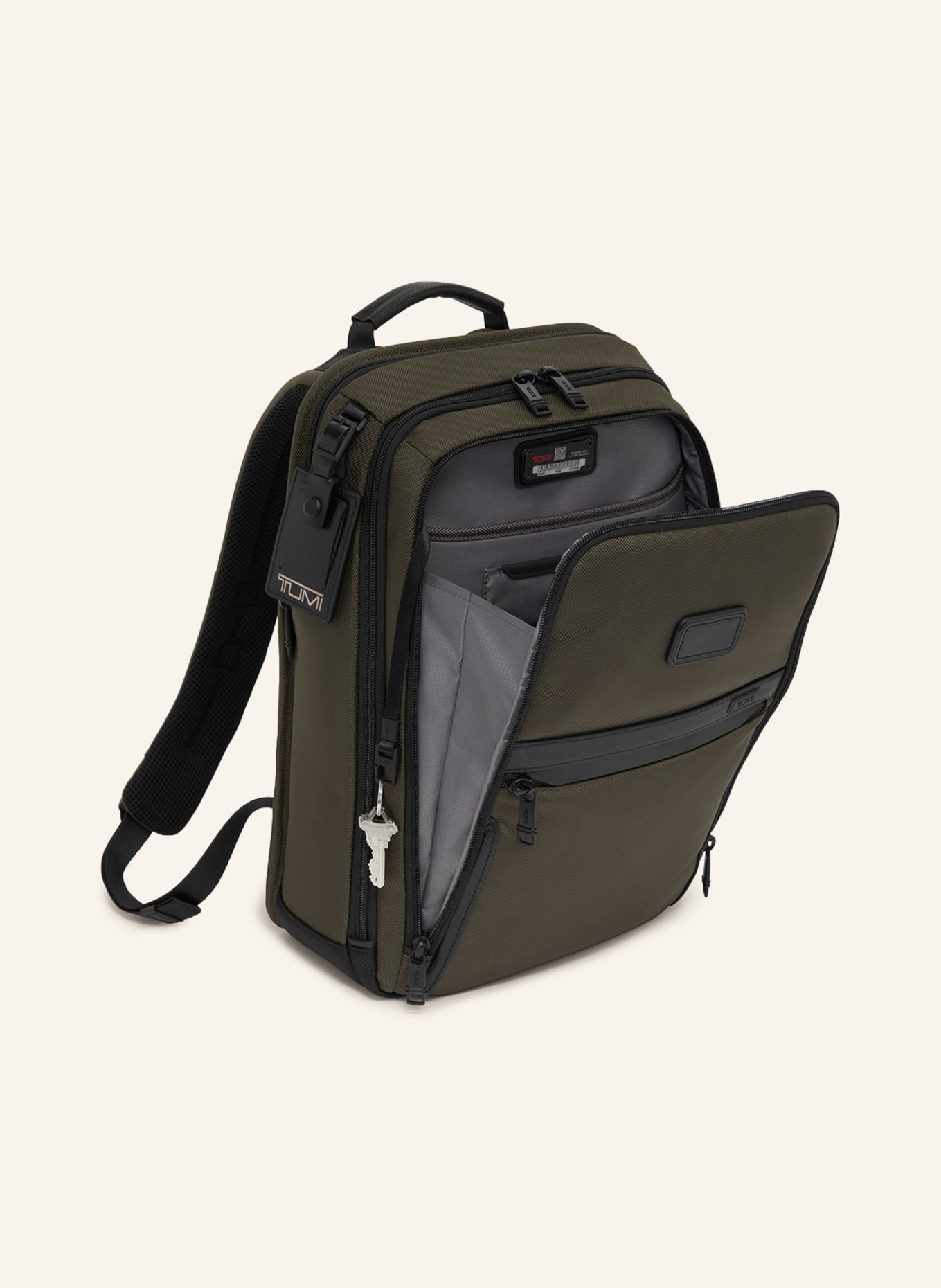 TUMI ALPHA BRAVO backpack SLIM with laptop compartment, Color: OLIVE (Image 2)