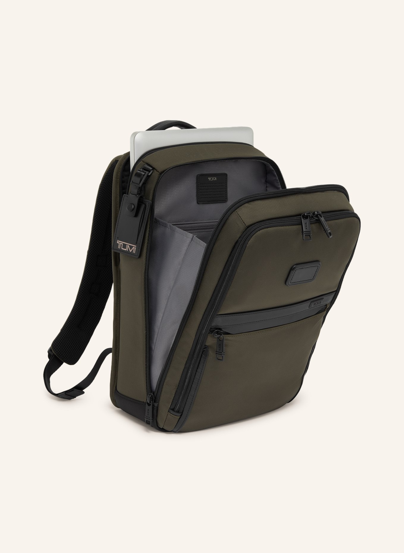 TUMI ALPHA BRAVO backpack SLIM with laptop compartment, Color: OLIVE (Image 3)