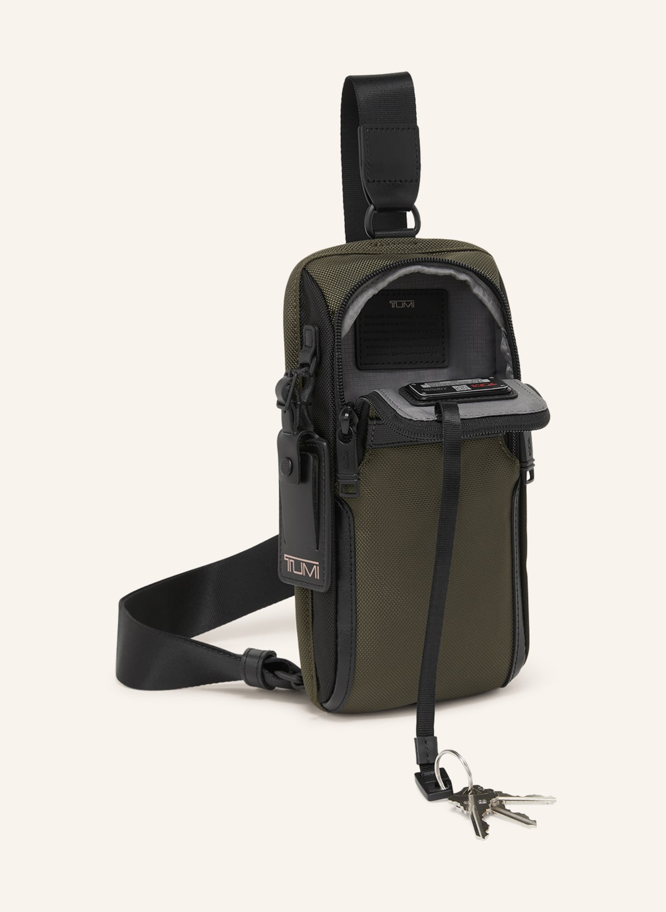 TUMI ALPHA crossbody bag COMPACT SLING, Color: OLIVE/ BLACK (Image 2)