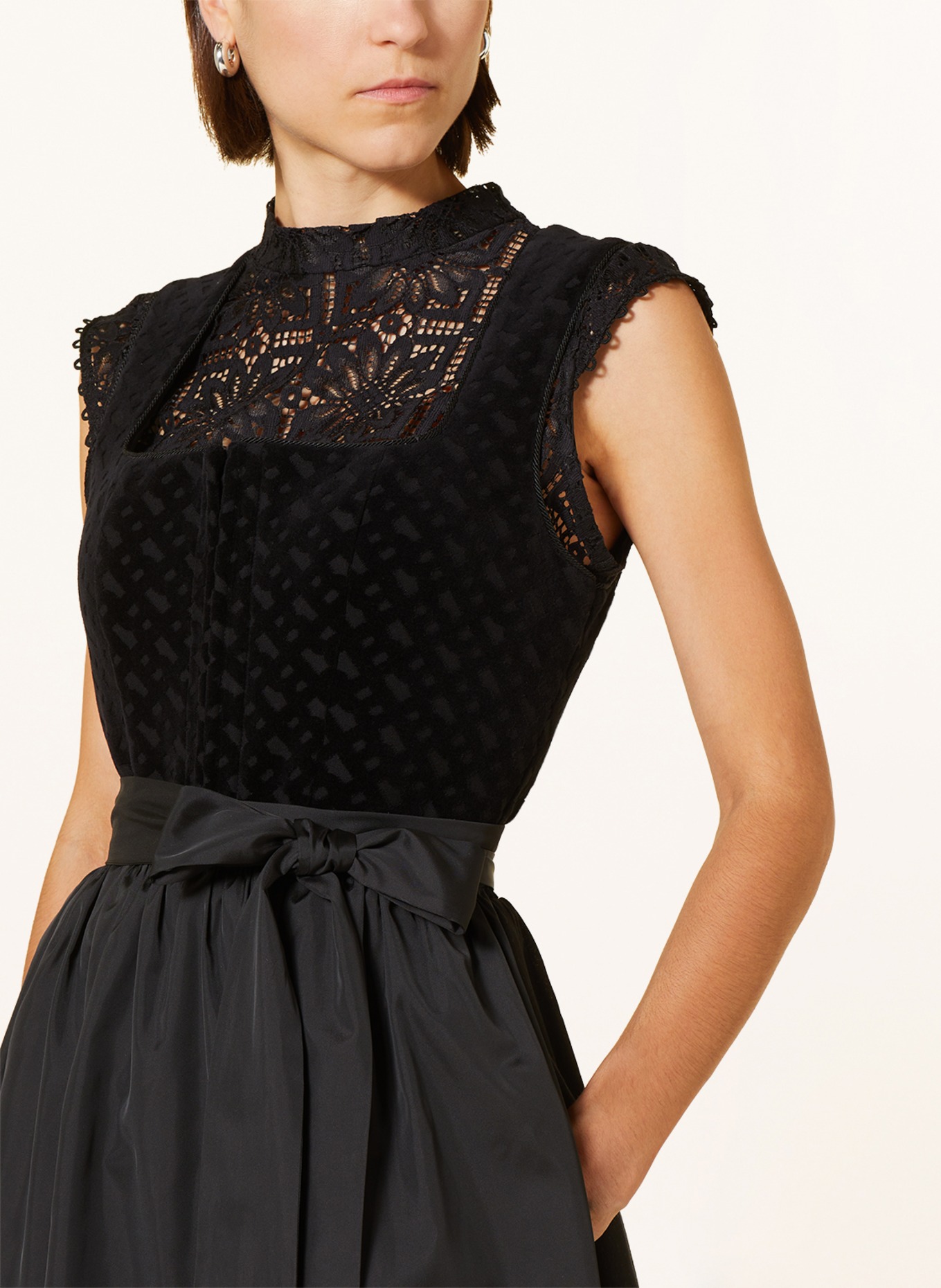 BOSS Dirndl blouse CARIN made of crochet lace, Color: BLACK (Image 3)