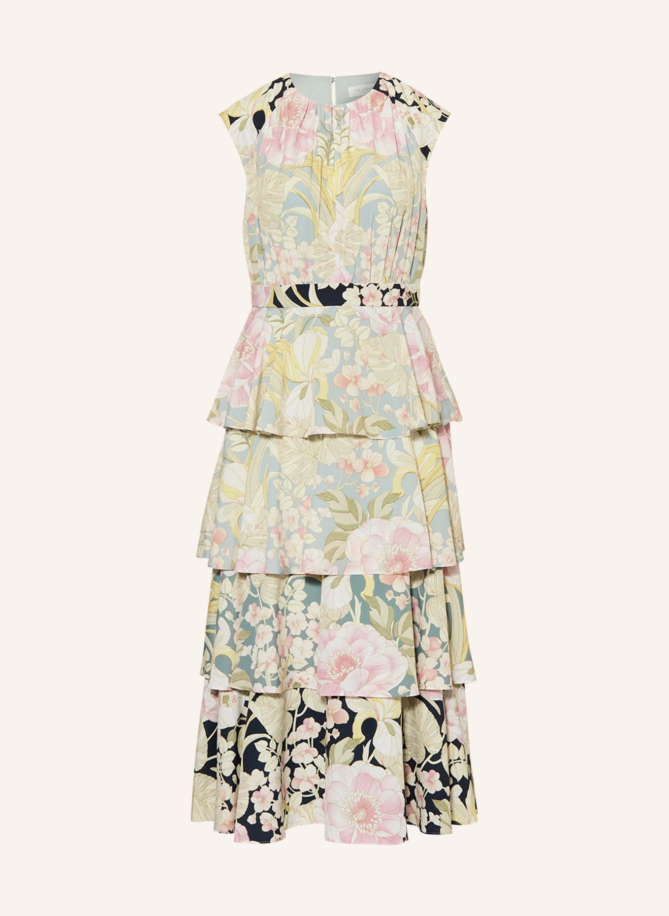 TED BAKER Kleid MIREILE mit Volants, Farbe: HELLGRÜN/ HELLROSA/ MINT (Bild 1)