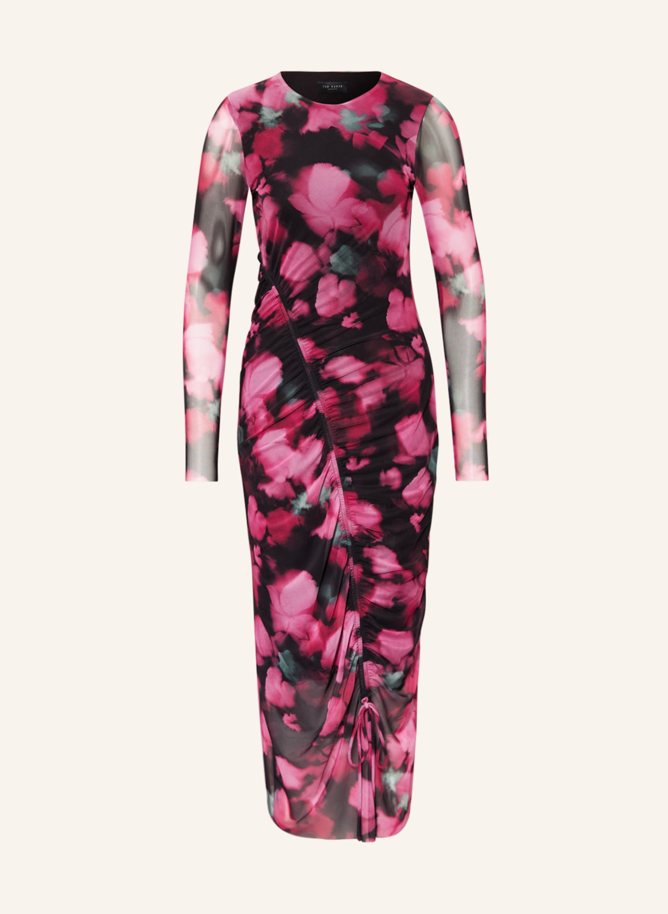 TED BAKER Sukienka z siateczki LILZAAN, Kolor: MOCNORÓŻOWY/ CZARNY/ OLIWKOWY (Obrazek 1)