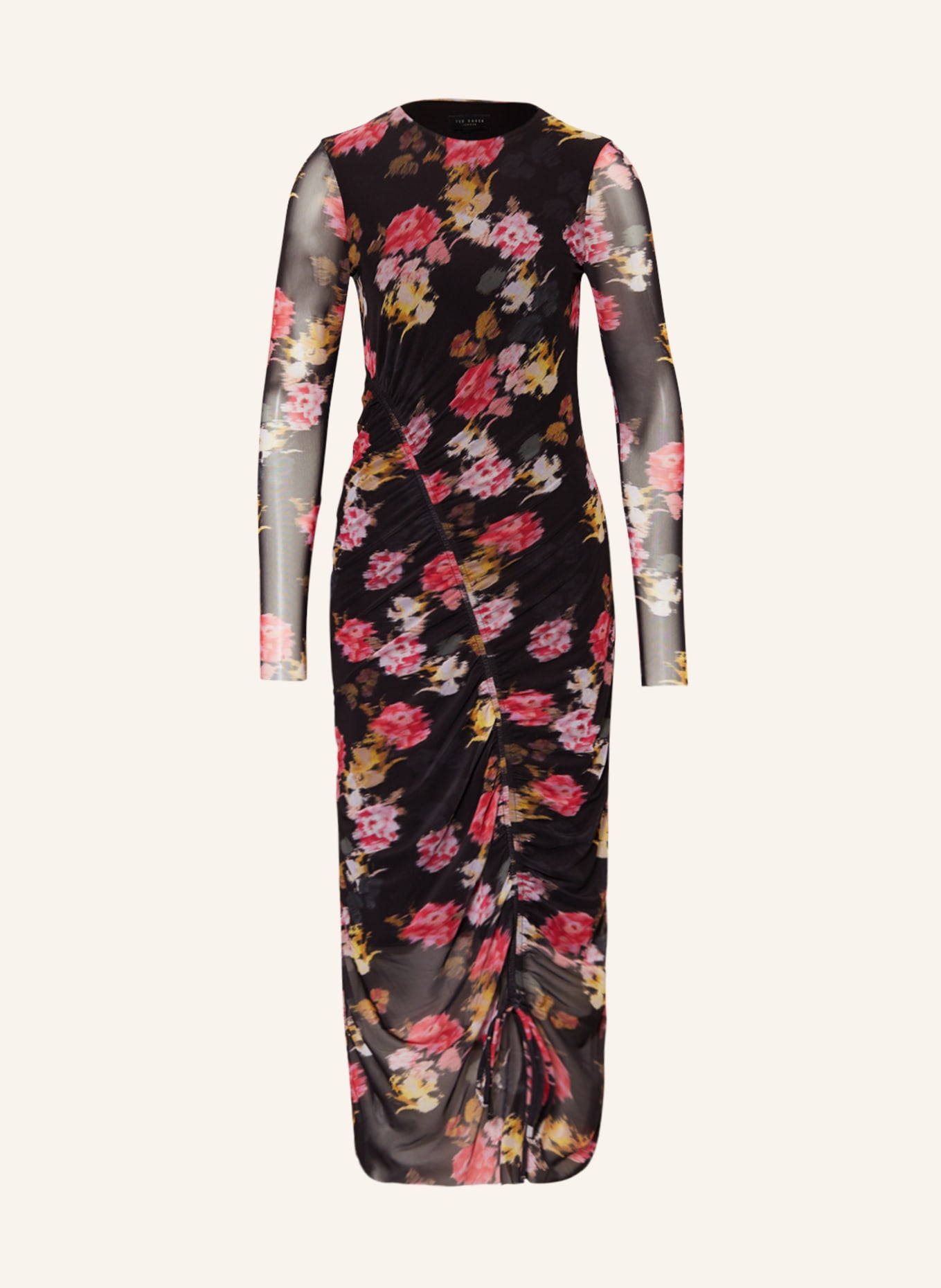 TED BAKER Sukienka z siateczki SORELLL, Kolor: CZARNY/ MOCNORÓŻOWY/ JASNOŻÓŁTY (Obrazek 1)