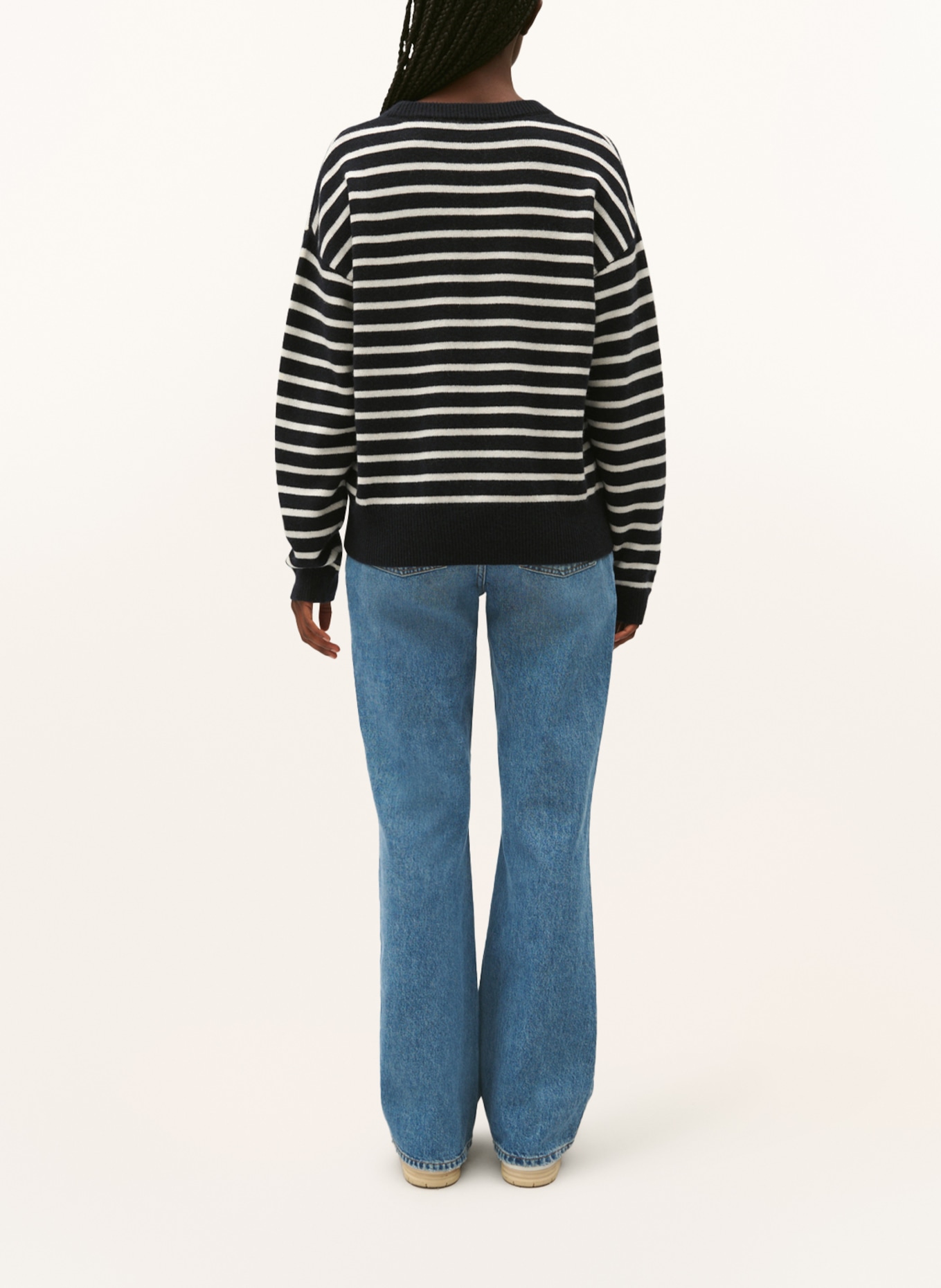 CLAUDIE PIERLOT Cashmere-Pullover, Farbe: DUNKELBLAU/ WEISS (Bild 3)