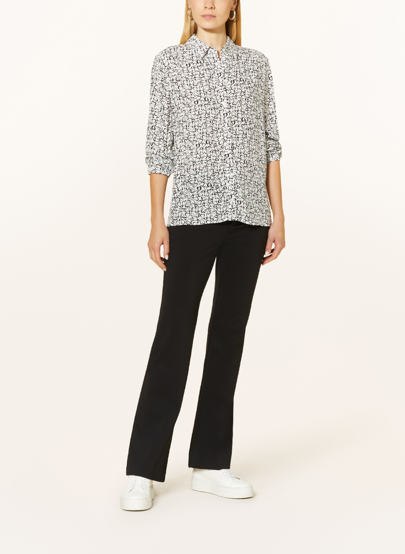 comma casual identity Shirt blouse, Color: WHITE/ BLACK (Image 2)