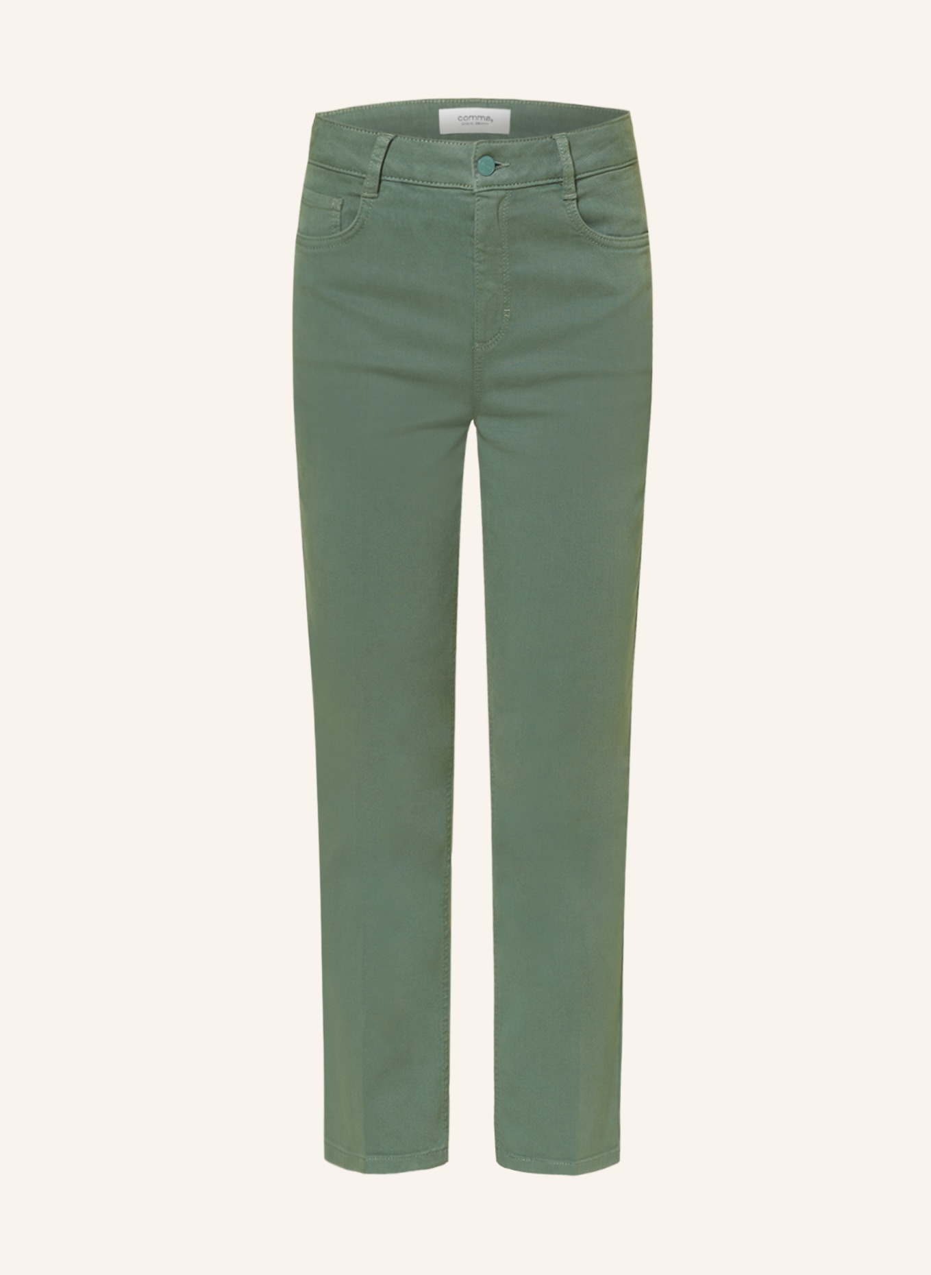 comma casual identity 7/8 pants, Color: GREEN (Image 1)