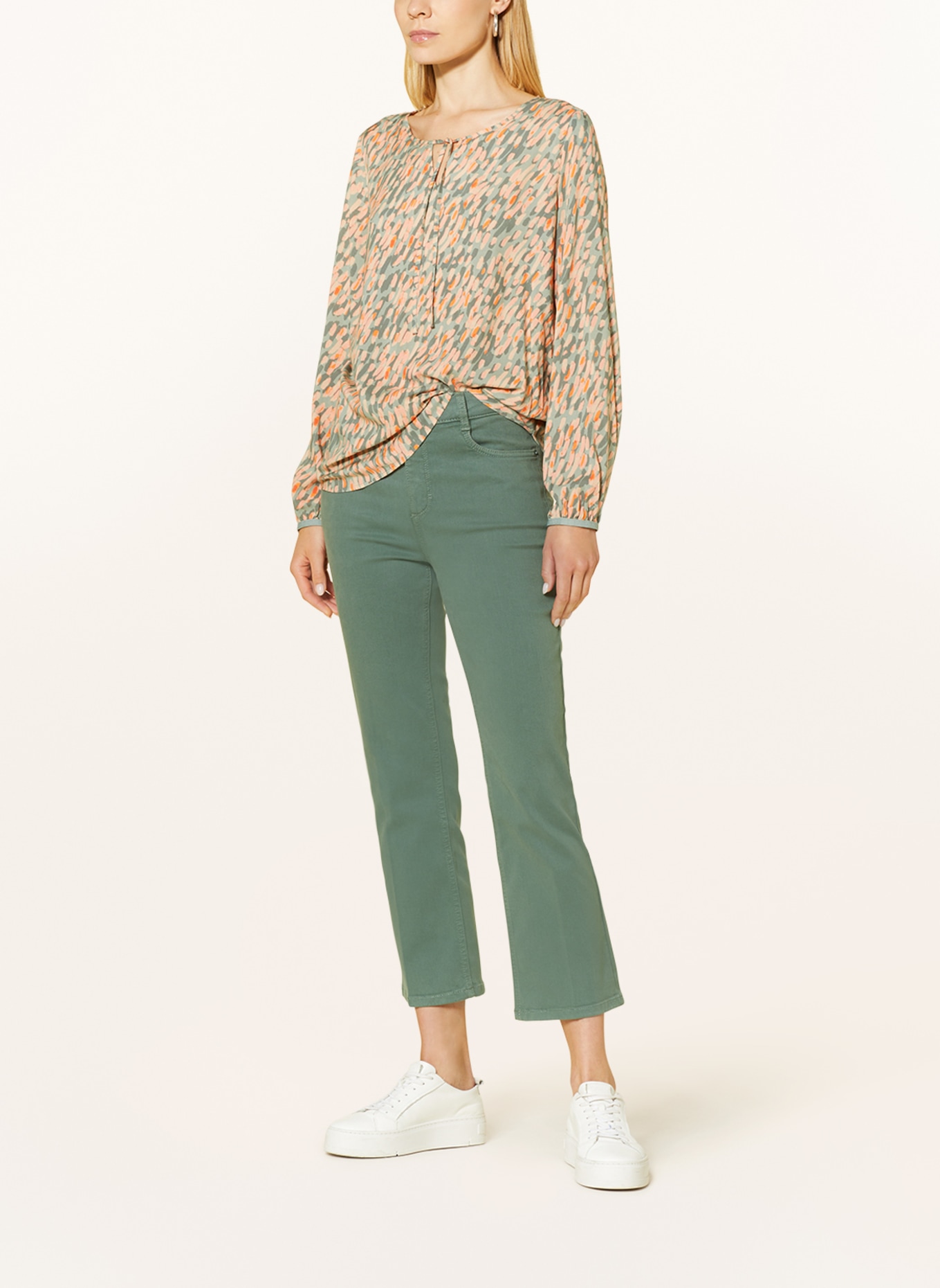comma casual identity 7/8 pants, Color: GREEN (Image 2)