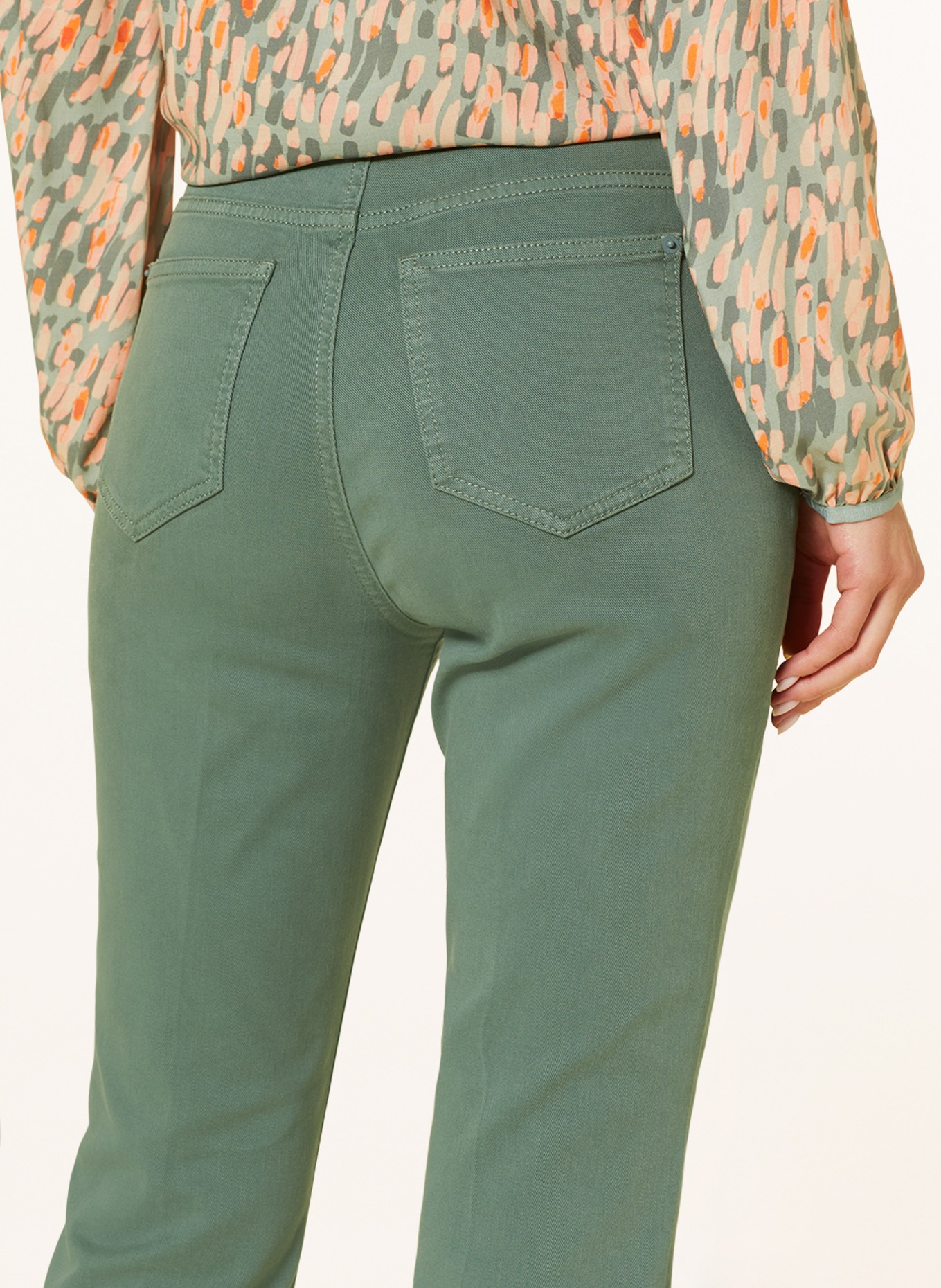 comma casual identity 7/8 pants, Color: GREEN (Image 5)