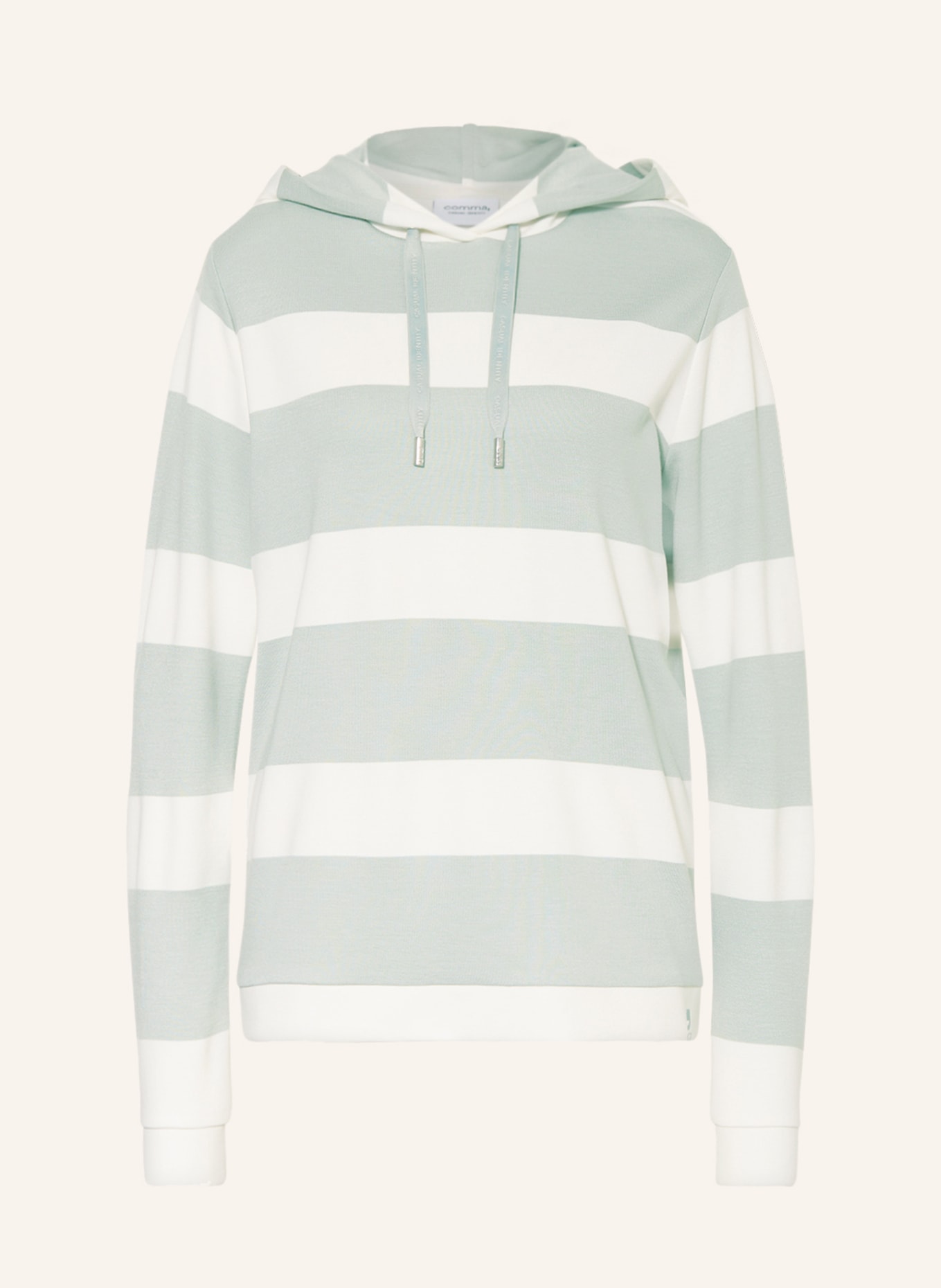 comma casual identity Hoodie, Color: WHITE/ LIGHT GREEN (Image 1)