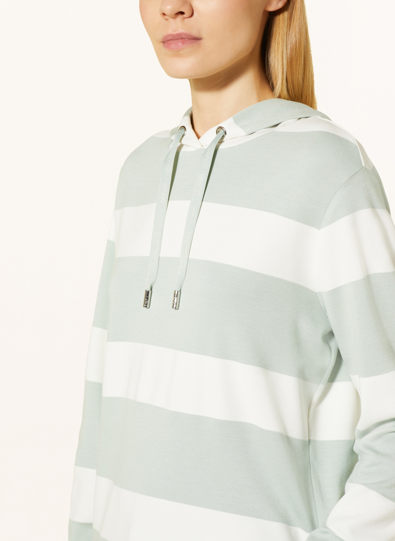comma casual identity Hoodie, Color: WHITE/ LIGHT GREEN (Image 5)