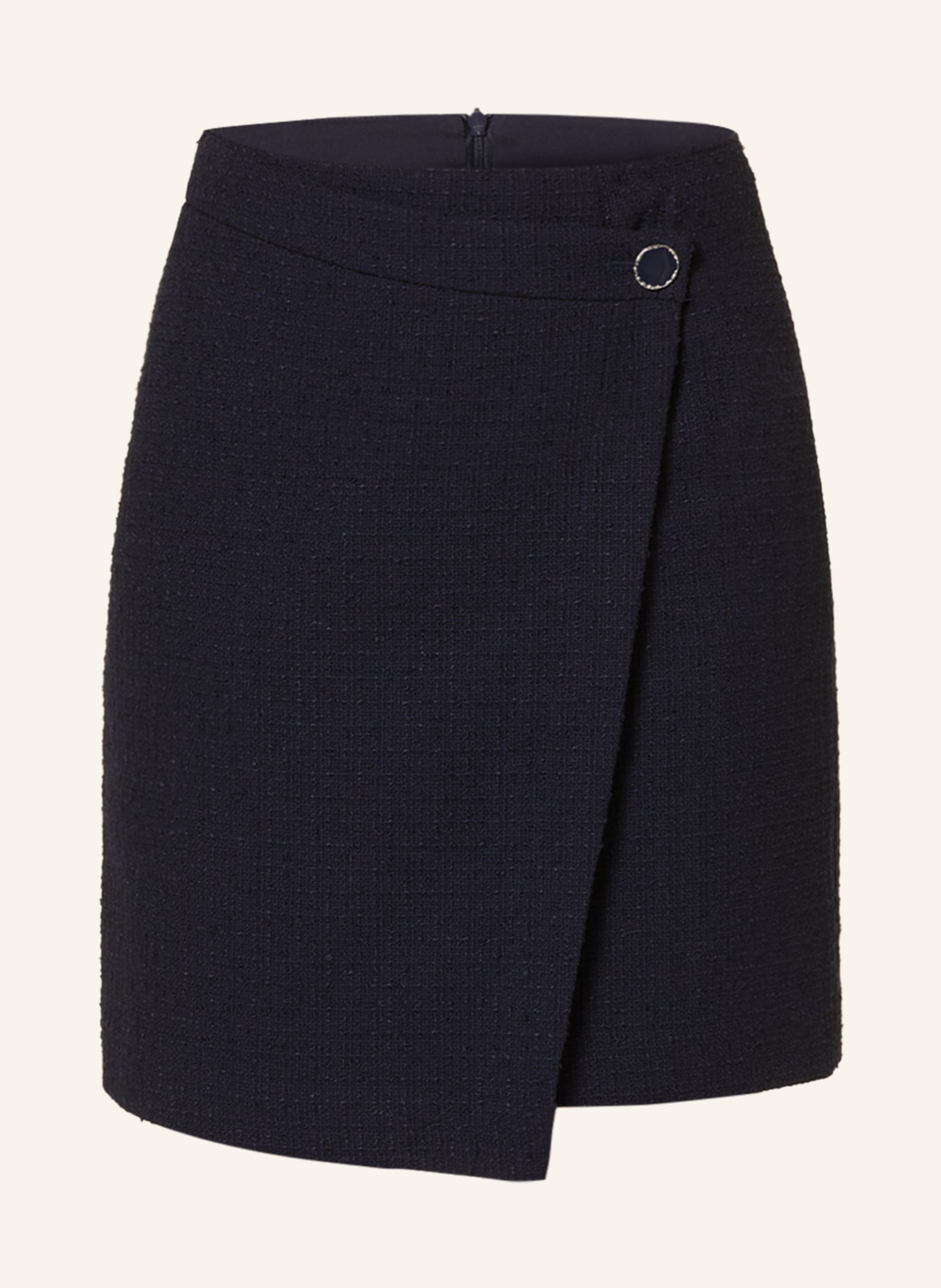 s.Oliver BLACK LABEL Bouclé skirt in wrap look, Color: DARK BLUE (Image 1)