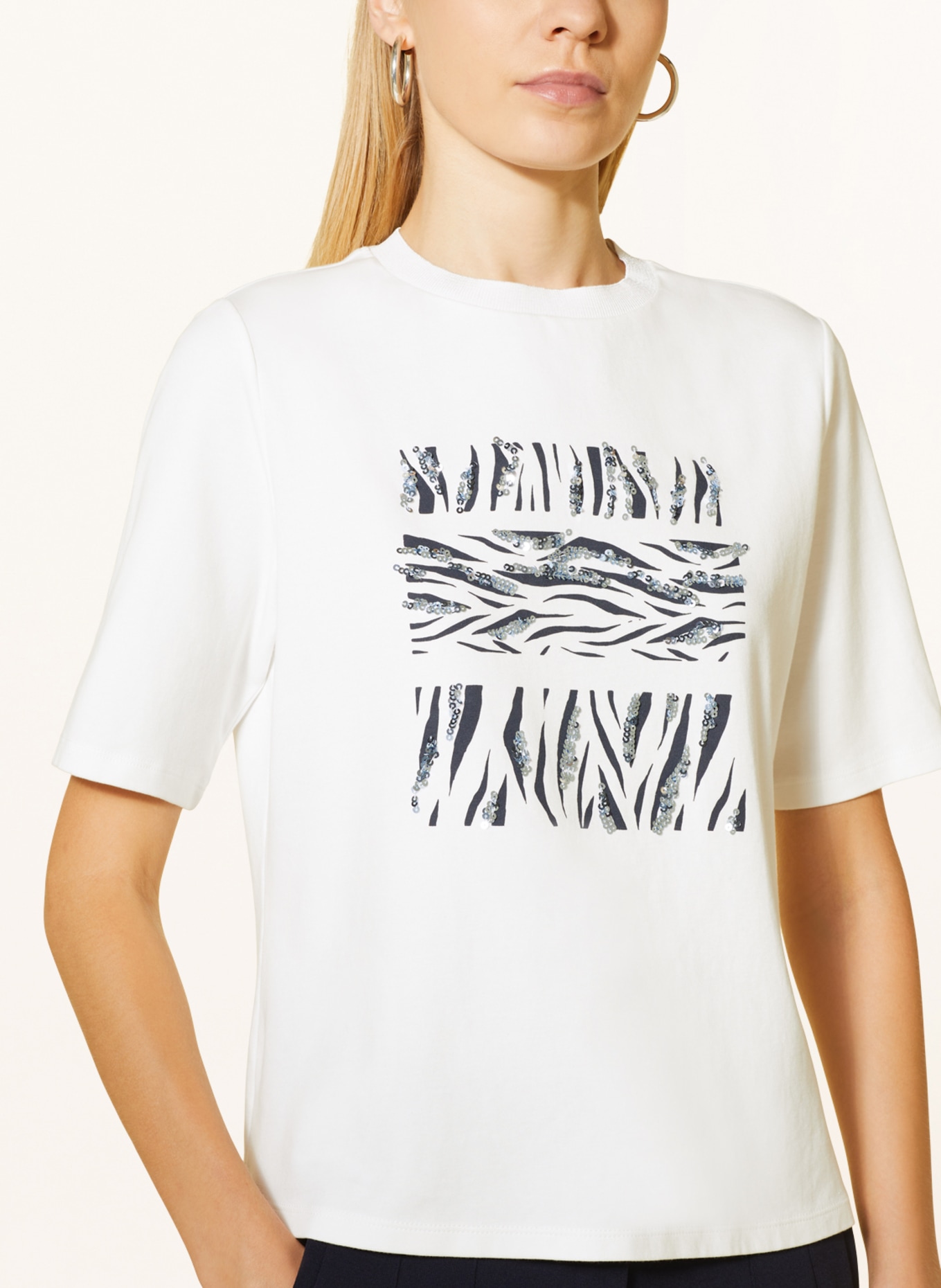 s.Oliver BLACK LABEL T-shirt with sequins, Color: WHITE (Image 4)