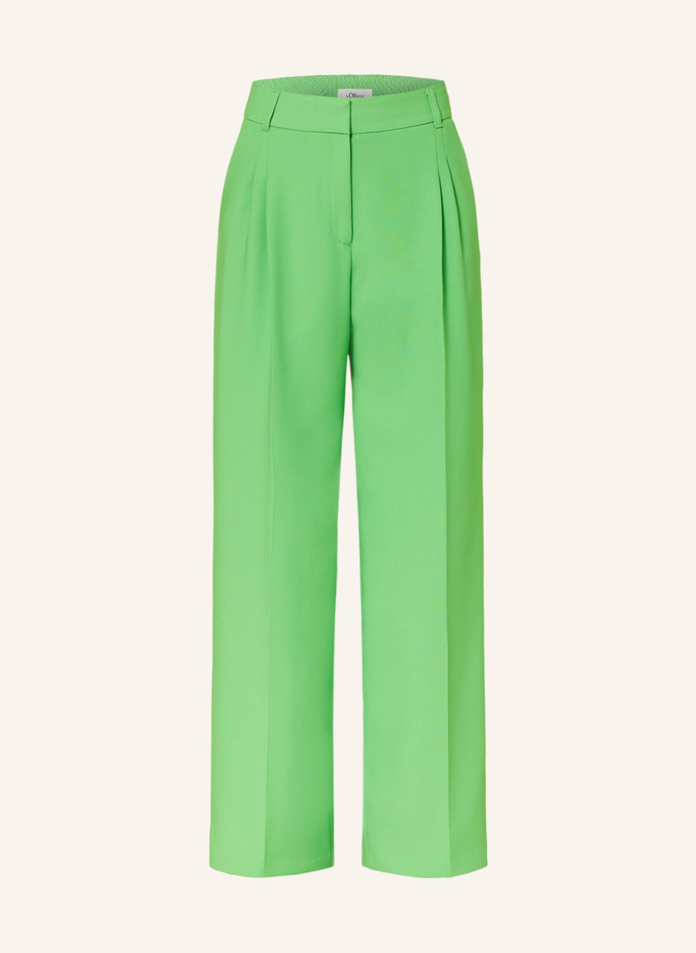 s.Oliver BLACK LABEL Wide leg trousers, Color: NEON GREEN (Image 1)