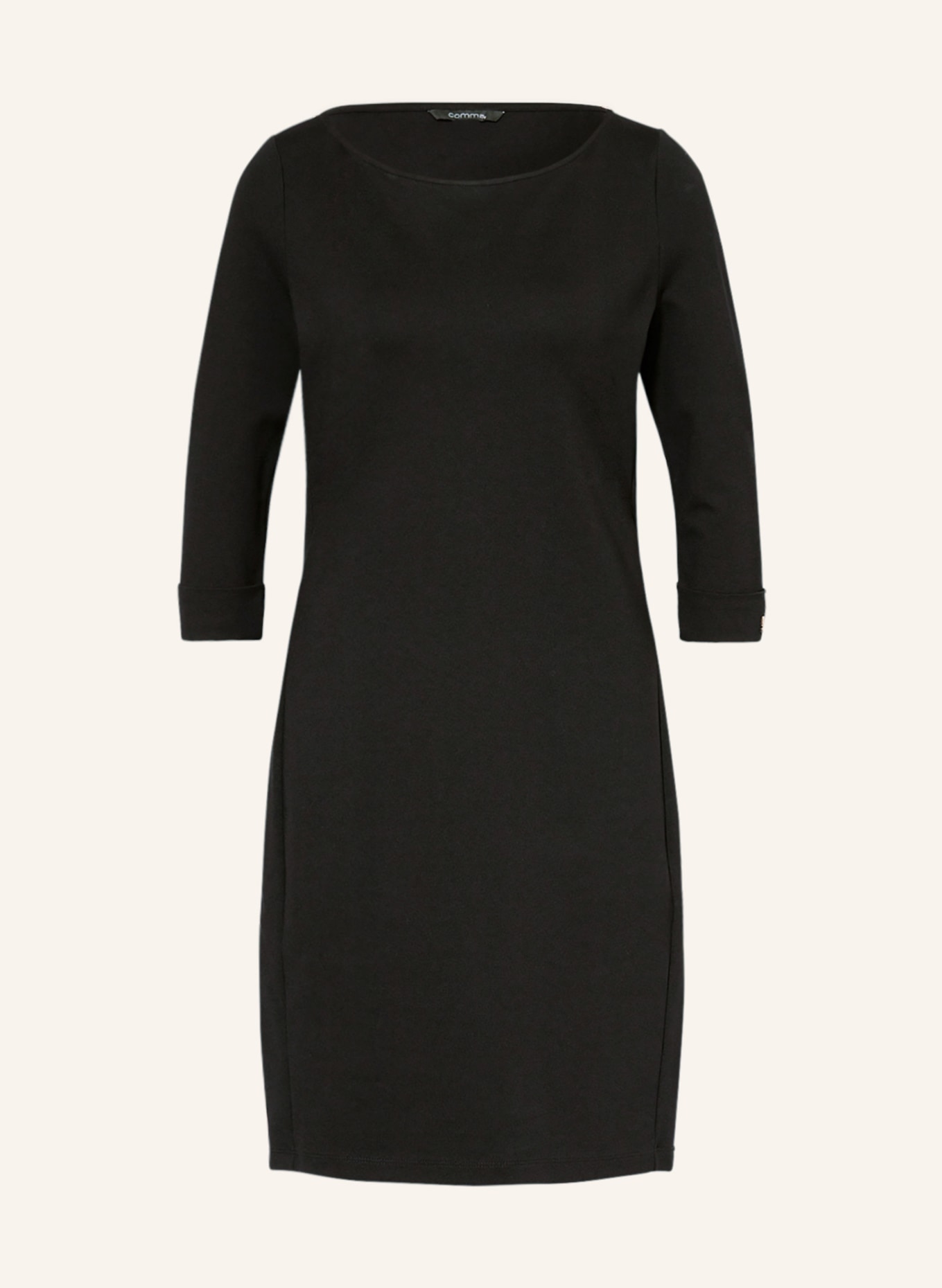 comma Jersey dress with 3/4 sleeves, Color: BLACK (Image 1)