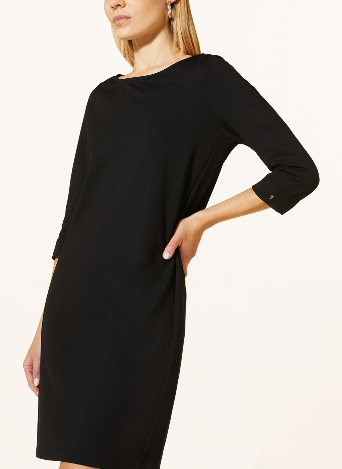 comma Jersey dress with 3/4 sleeves, Color: BLACK (Image 4)