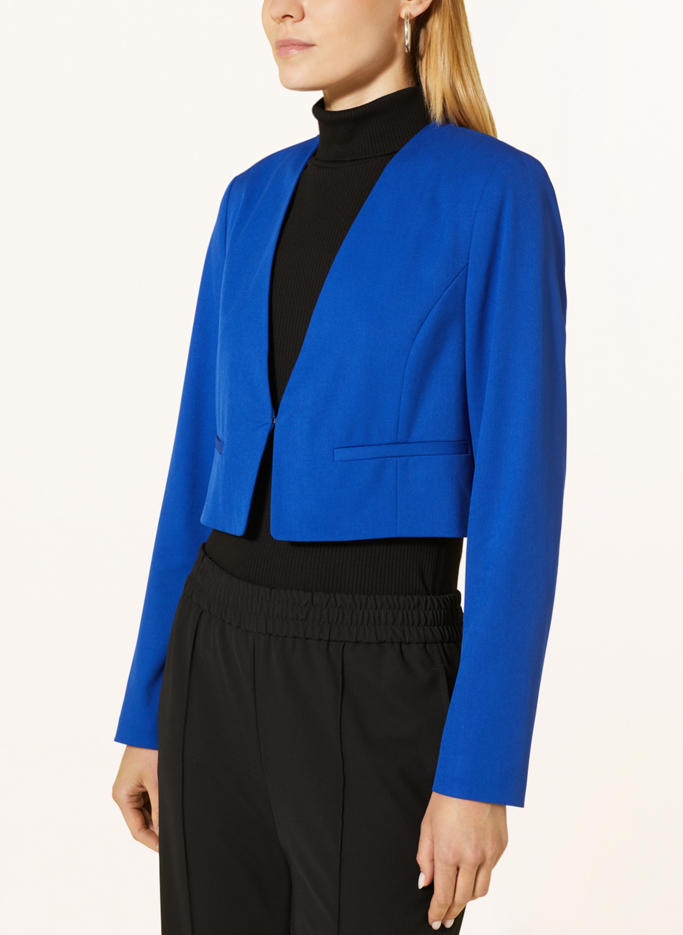 comma Cropped blazer, Color: BLUE (Image 4)