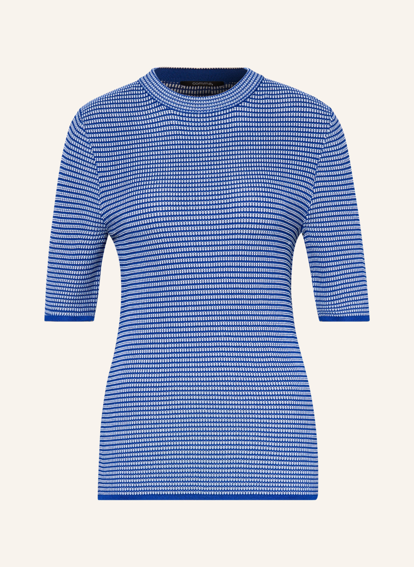 comma Knit shirt, Color: BLUE/ WHITE (Image 1)