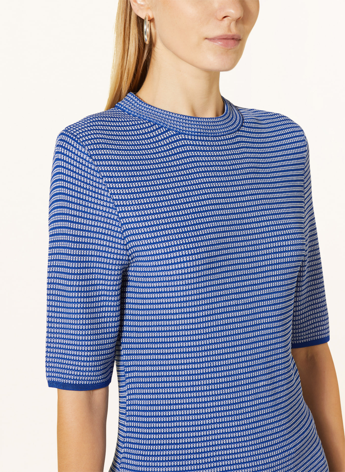 comma Knit shirt, Color: BLUE/ WHITE (Image 4)
