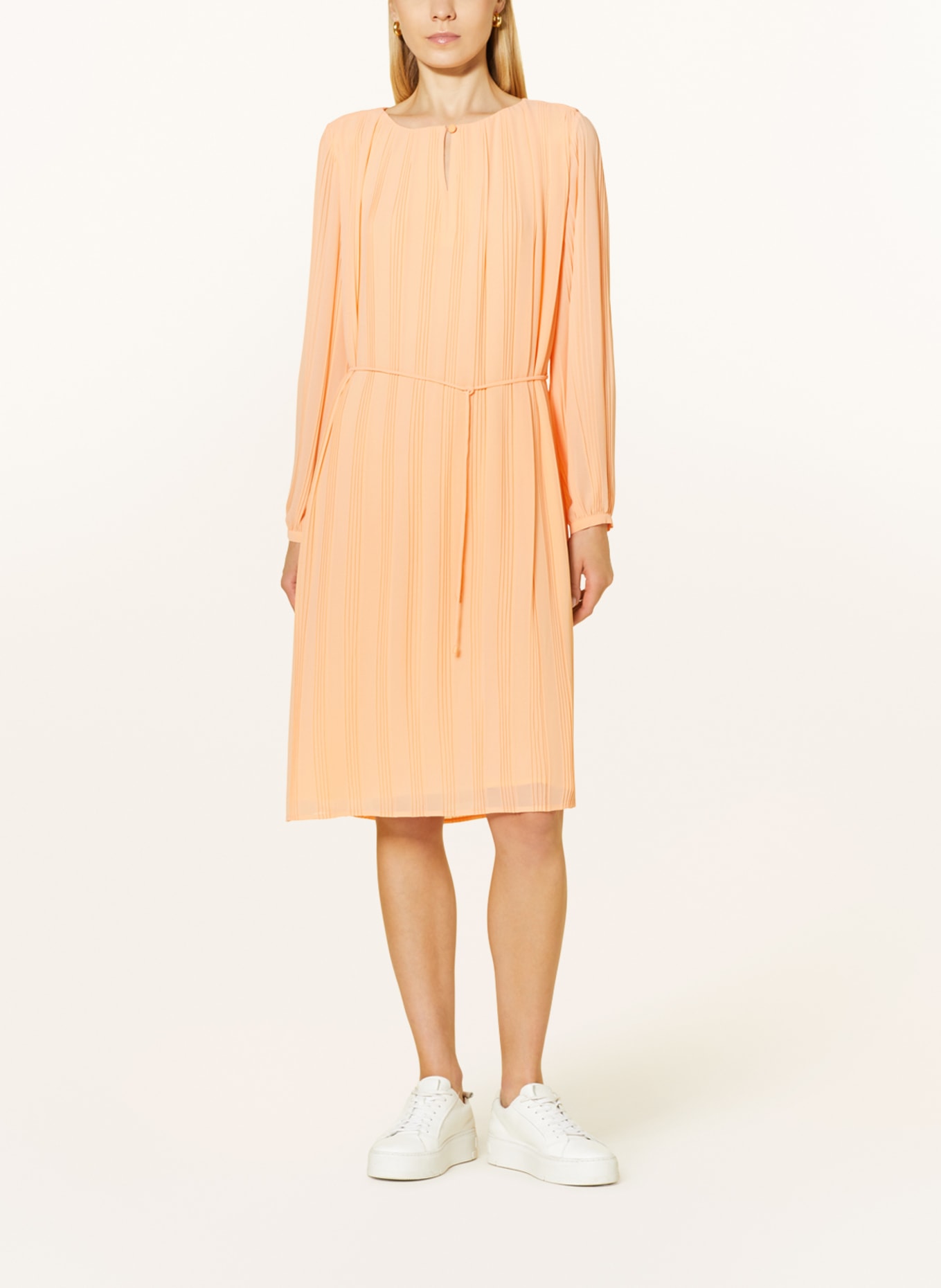 comma Pleated dress, Color: LIGHT ORANGE (Image 2)