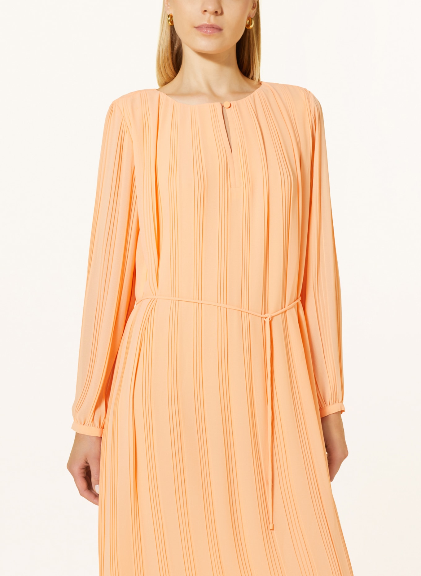 comma Pleated dress, Color: LIGHT ORANGE (Image 4)