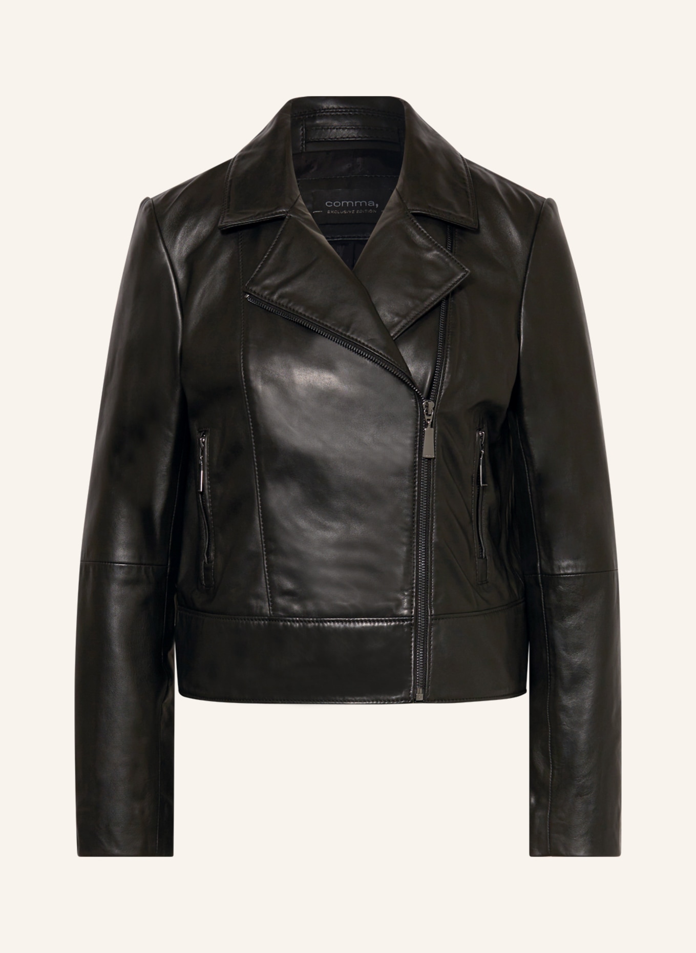 comma Leather jacket, Color: BLACK (Image 1)
