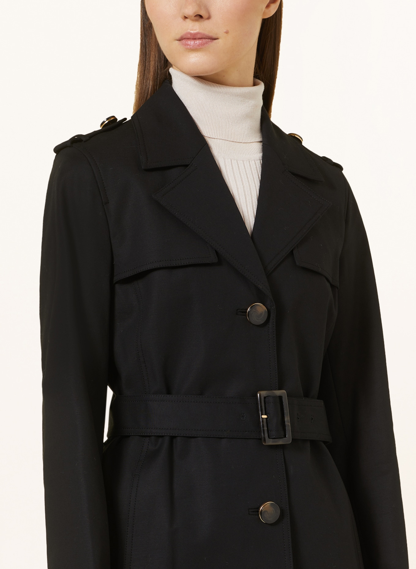 Hobbs black trench top coat