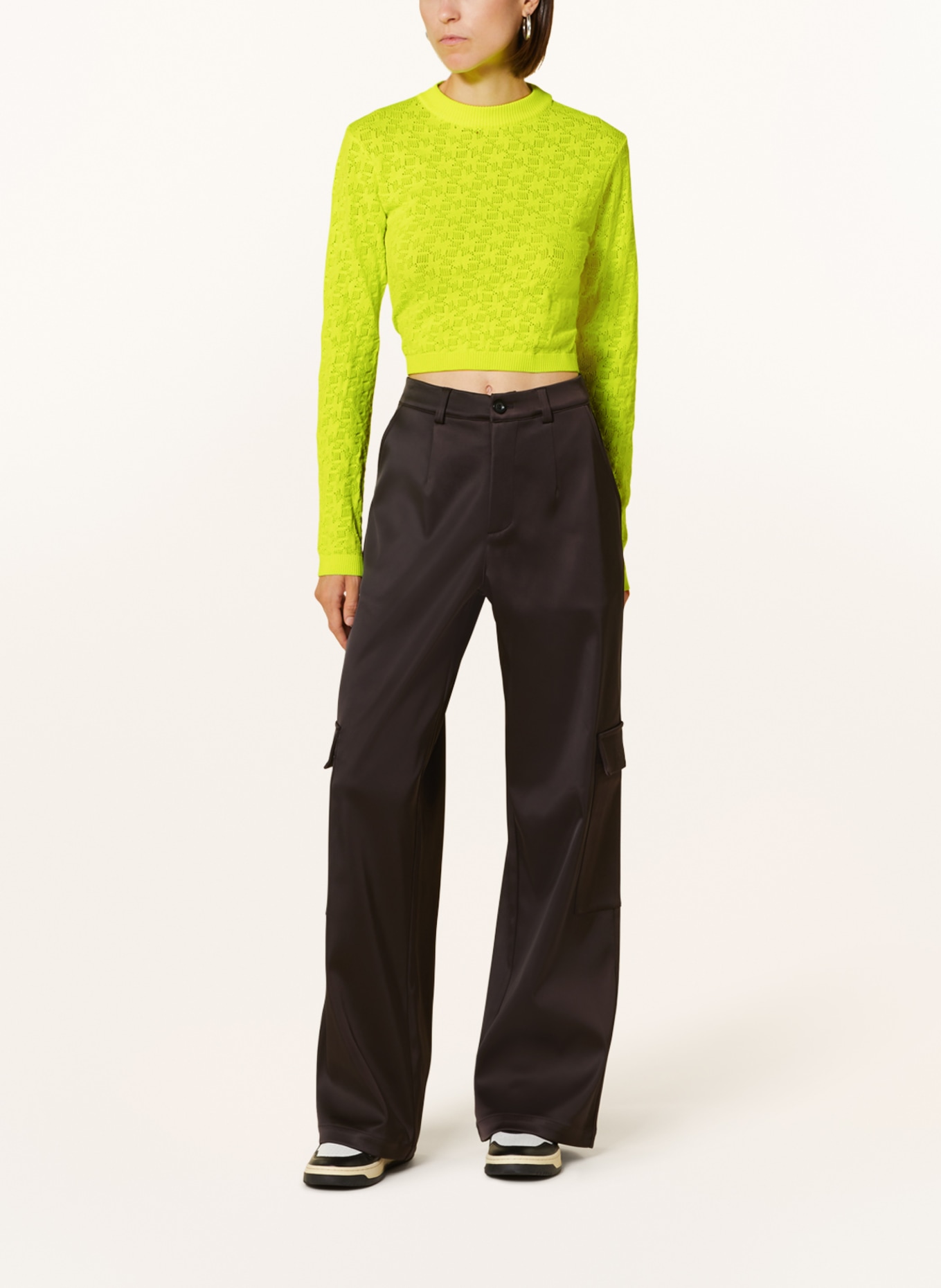 KARO KAUER Cropped-Pullover, Farbe: NEONGELB (Bild 2)