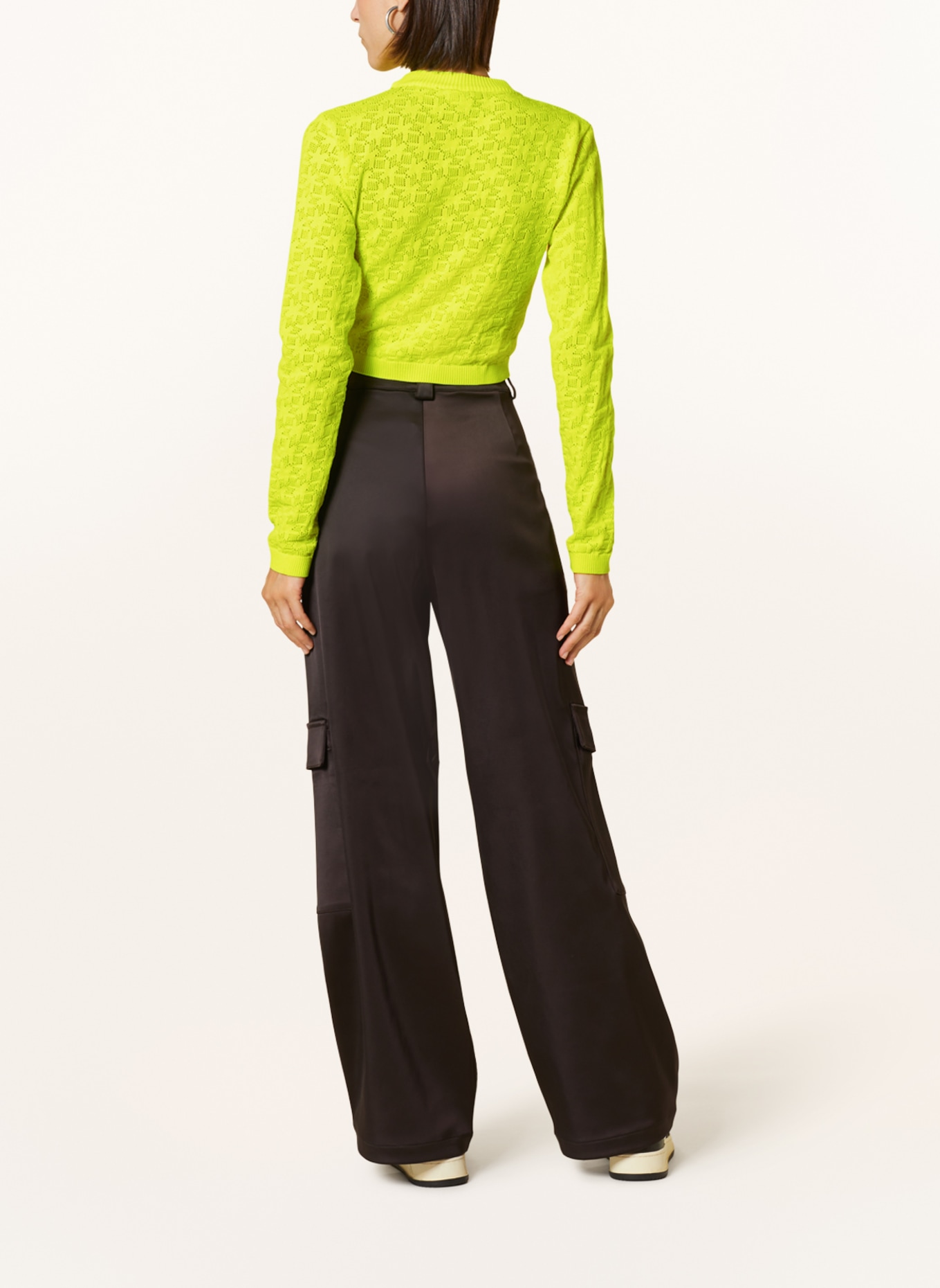 KARO KAUER Cropped-Pullover, Farbe: NEONGELB (Bild 3)