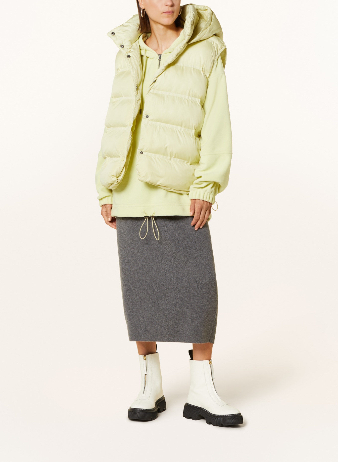 KARO KAUER Quilted vest, Color: LIGHT YELLOW (Image 2)