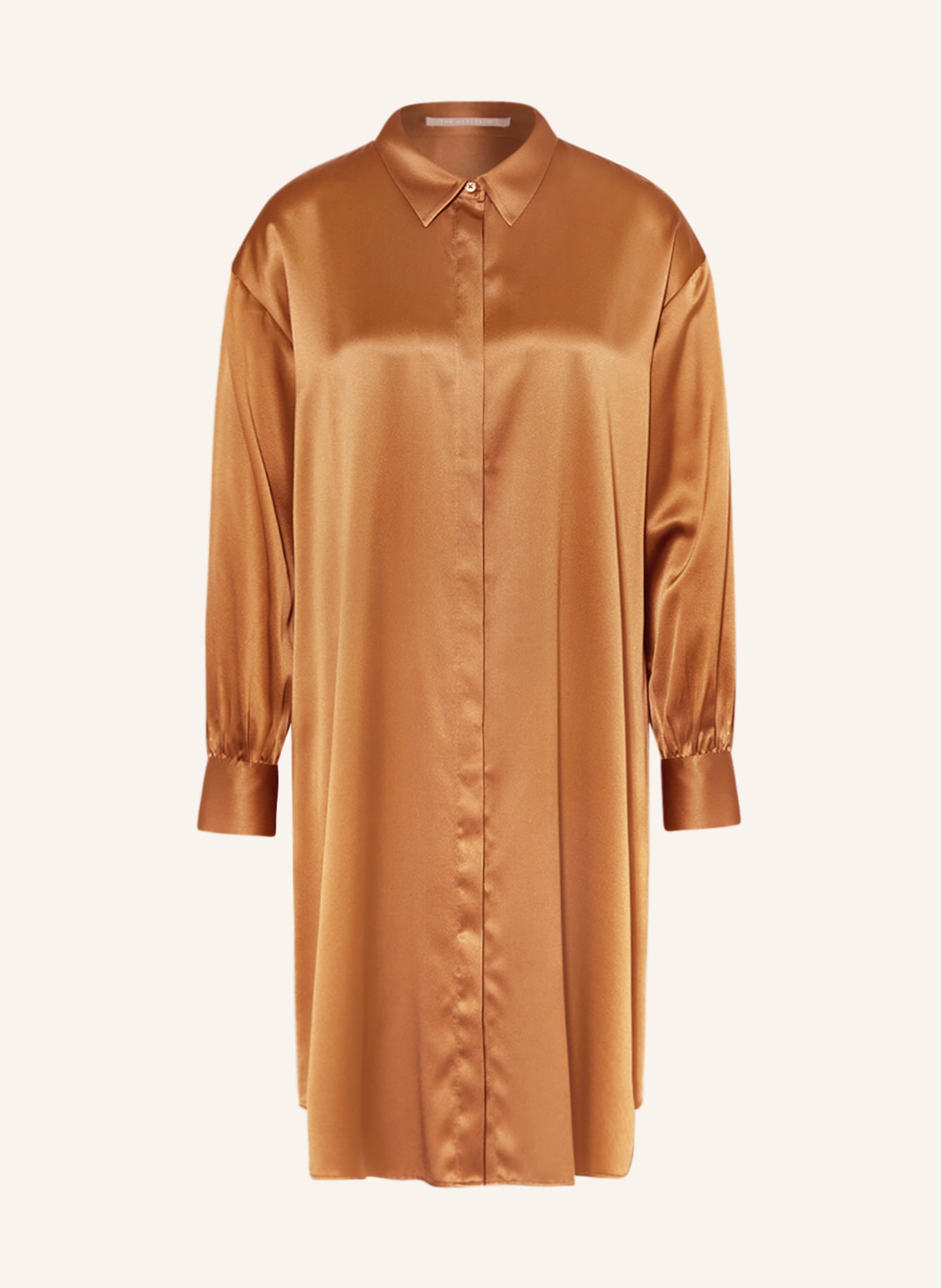 (THE MERCER) N.Y. Shirt dress in silk, Color: BROWN (Image 1)