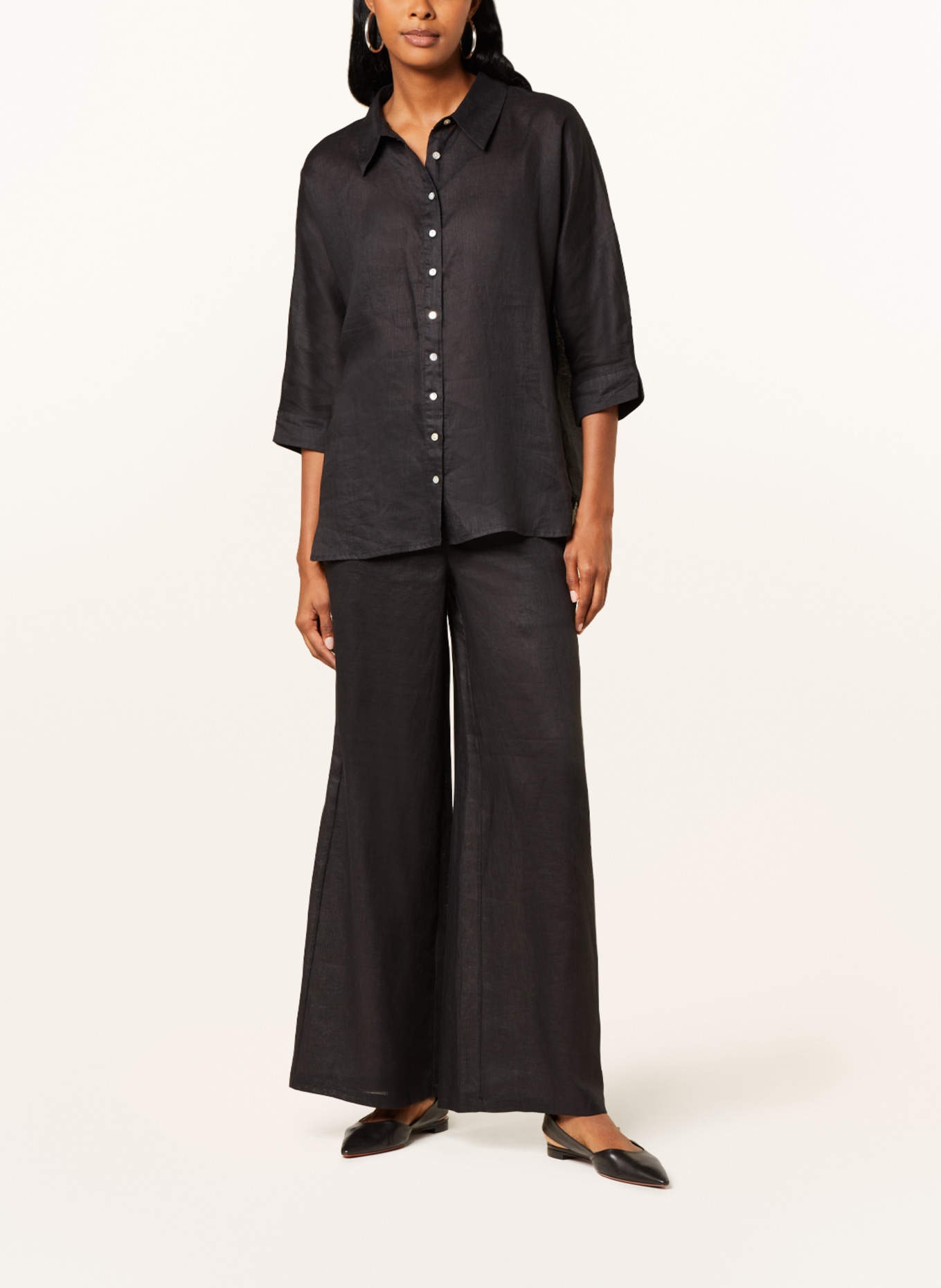 (THE MERCER) N.Y. Shirt blouse made of linen, Color: BLACK (Image 2)