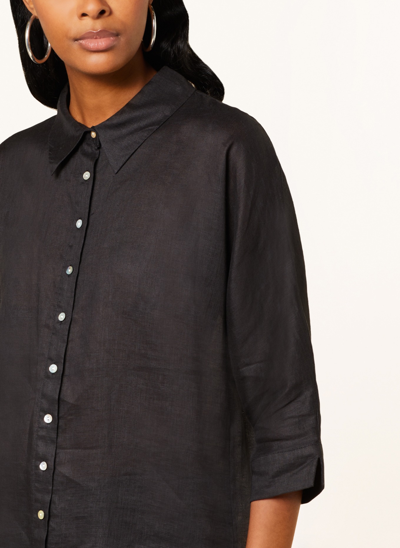(THE MERCER) N.Y. Shirt blouse made of linen, Color: BLACK (Image 4)