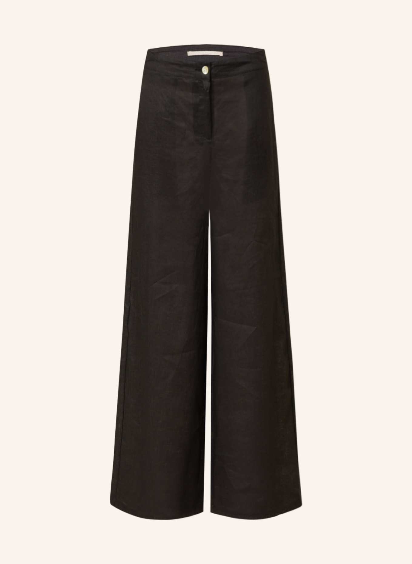 (THE MERCER) N.Y. Wide leg trousers made of linen, Color: BLACK (Image 1)