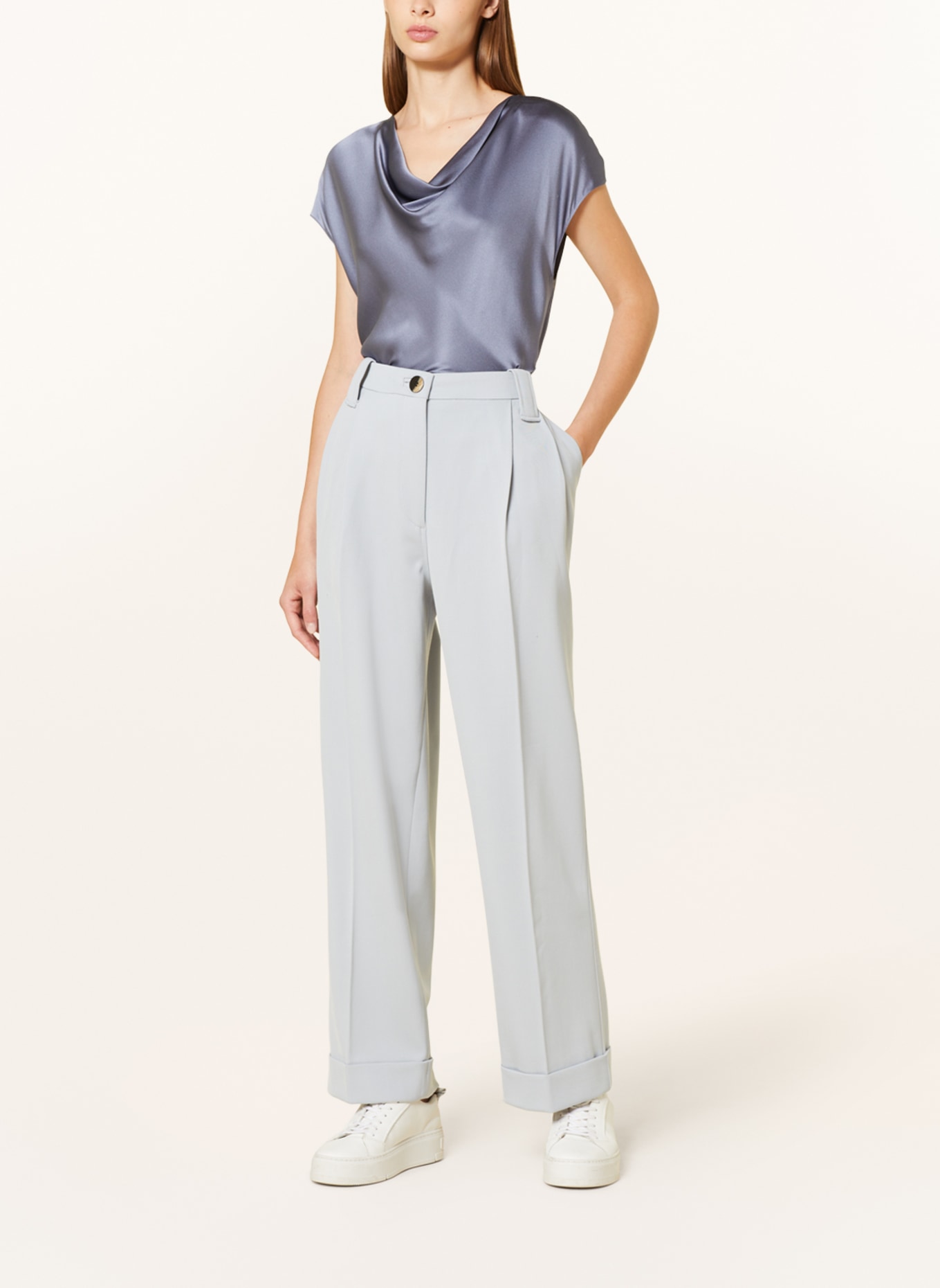 VINCE Shirt blouse in silk, Color: BLUE GRAY (Image 2)